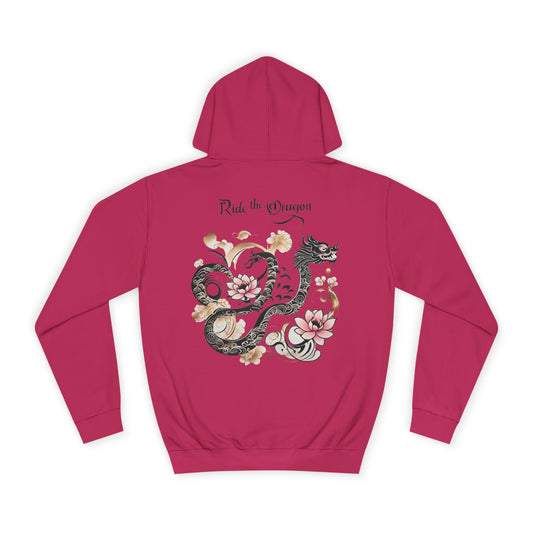Ride the Dragon - Dragon Floral Hoodie - Japanese-Inspired Unisex Hoodie - Marijuana Widow