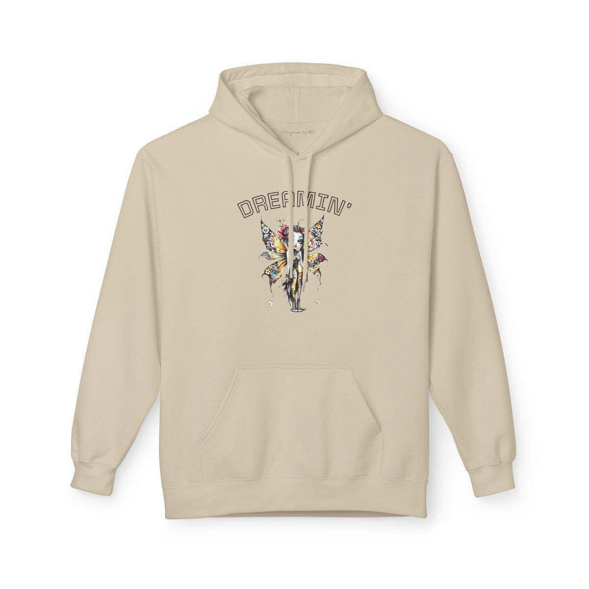 Goth Fairy - Dreamin' Butterfly Hoodie — Vintage Floral Graphic Unisex Pullover - Marijuana Widow