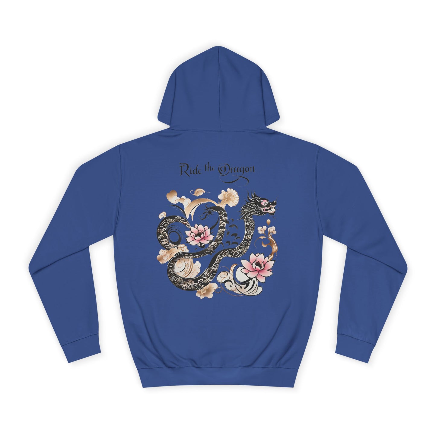 Ride the Dragon - Dragon Floral Hoodie - Japanese-Inspired Unisex Hoodie