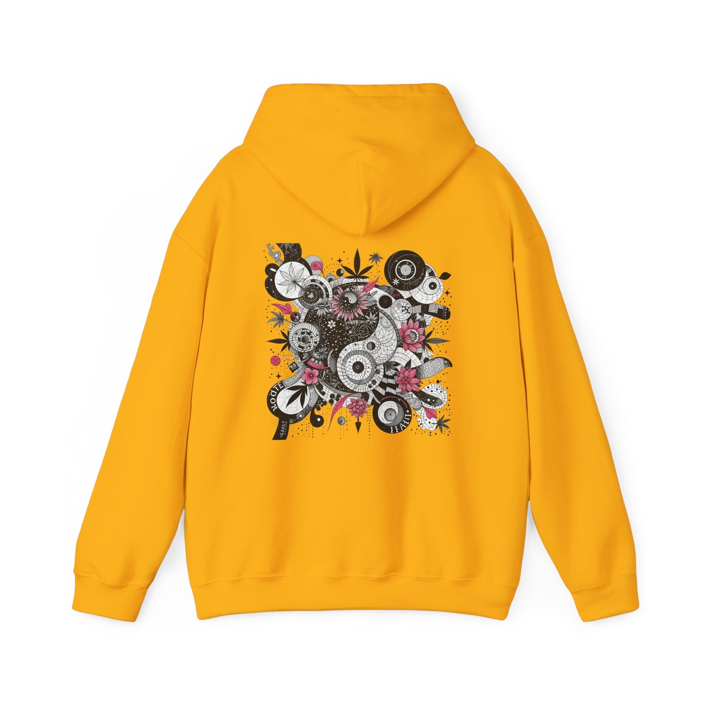 Queen Mary - Skull Floral Leaf Ying Yang Hoodie — Gothic Day of the Dead Style Sweatshirt