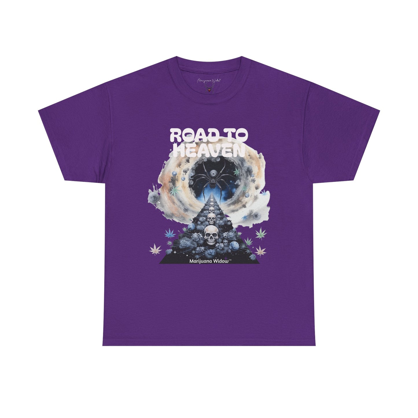 Road to Heaven Marijuana Tee — Diamond, Skull & Leaf Graphic - Unisex T-shirt