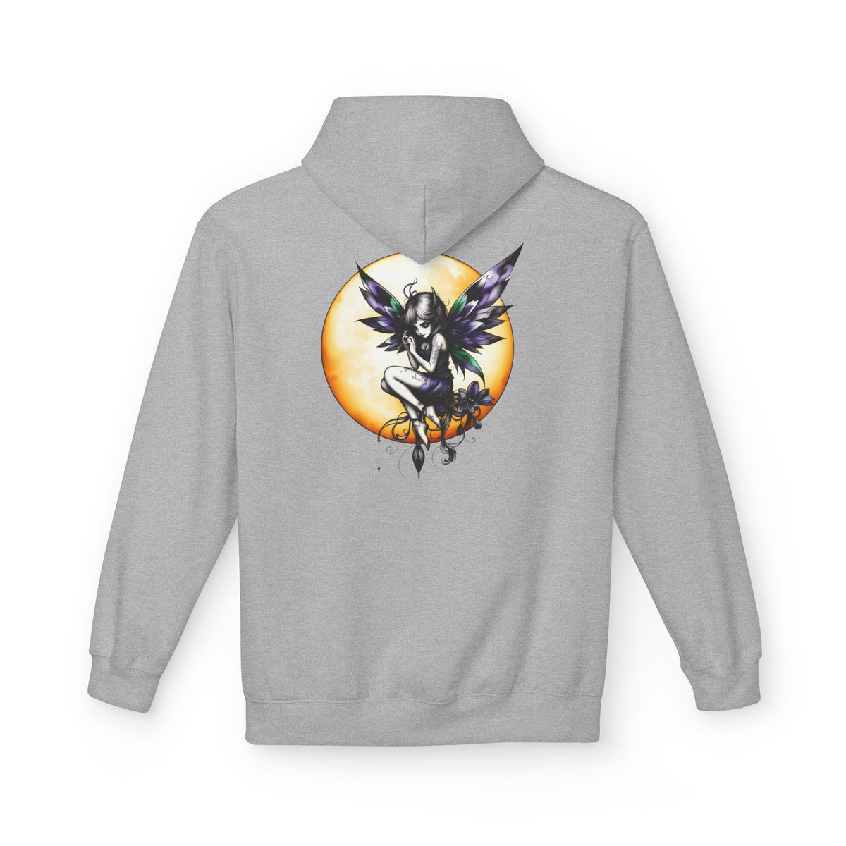 Fairy Moon Hoodie — Girl in the Moon - Fantasy Fairy with Crescent Moon Graphic