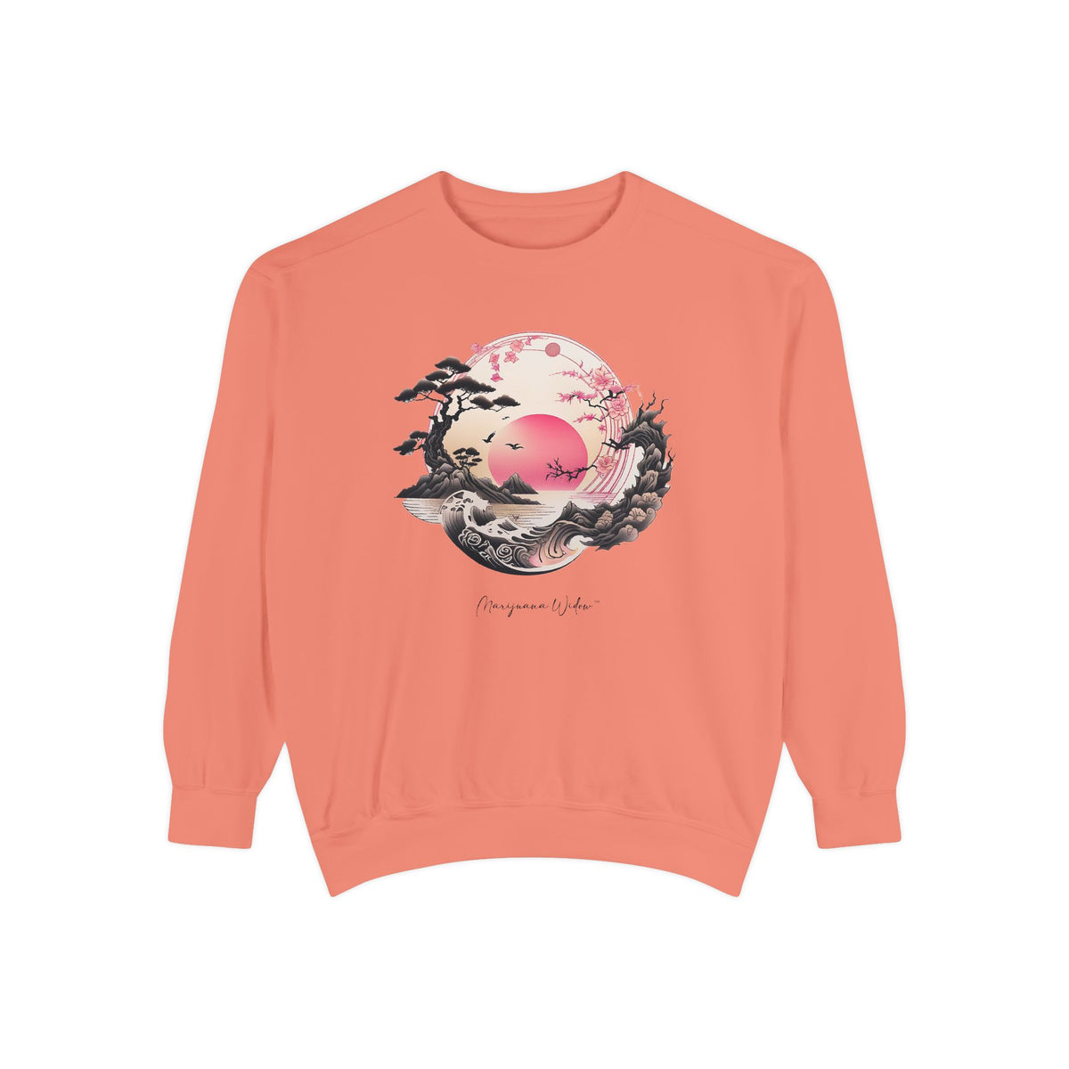 Japanese Sunset Cherry Blossom Sweatshirt - Marijuana Widow