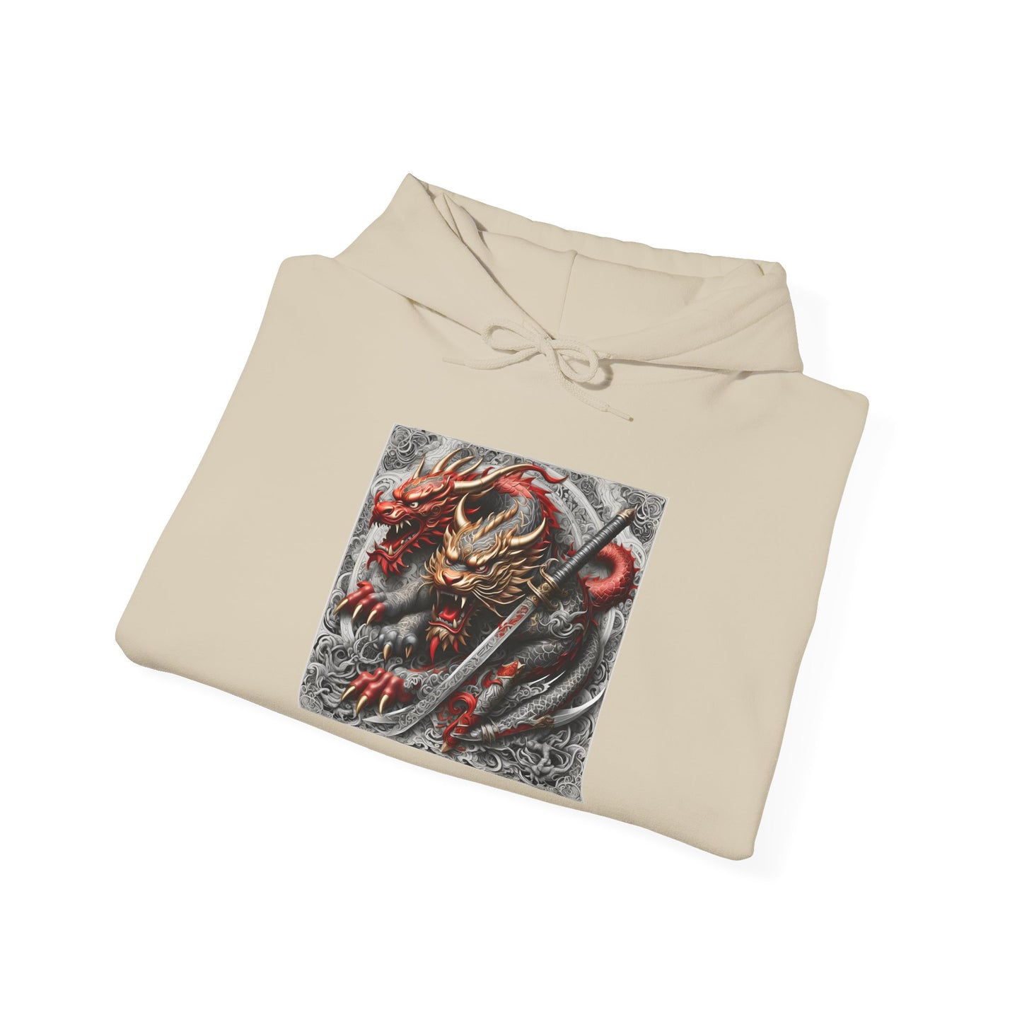 Dragon Warrior Hoodie - Japanese Demon Samurai Graphic Unisex Sweatshirt