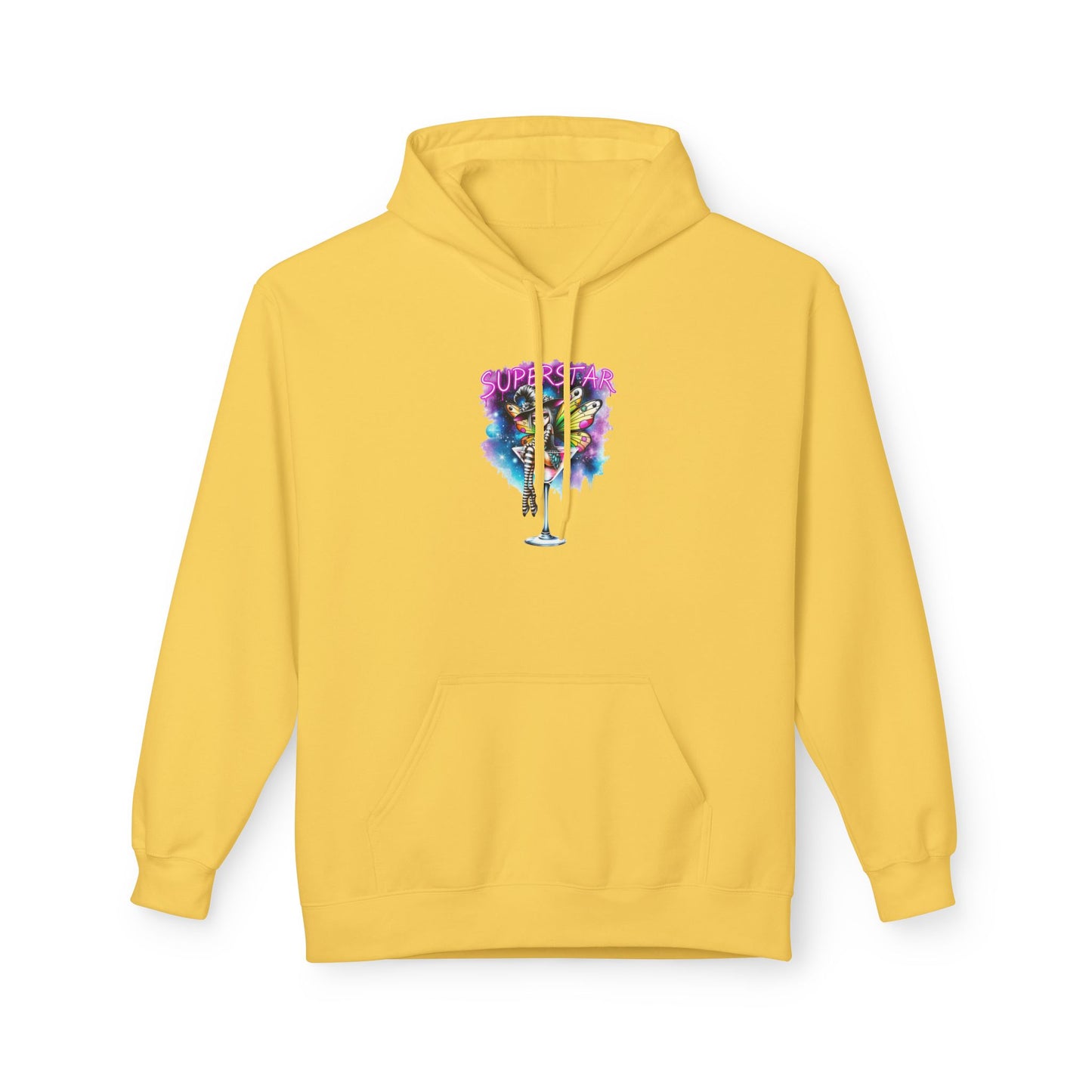 Backstage Pass Hoodie - Boozy Fairy - Neon Burlesque Theater Graphic Unisex Pullover - Marijuana Widow