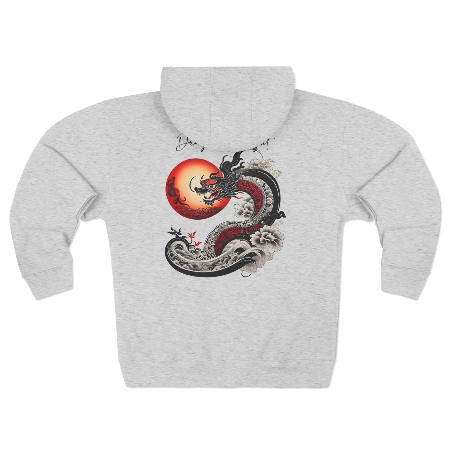Angel by Day, Dragon by Night Zip-Hoodie - Japanese Dragon and Geisha Angel - Zip-Up Unisex Hoodie