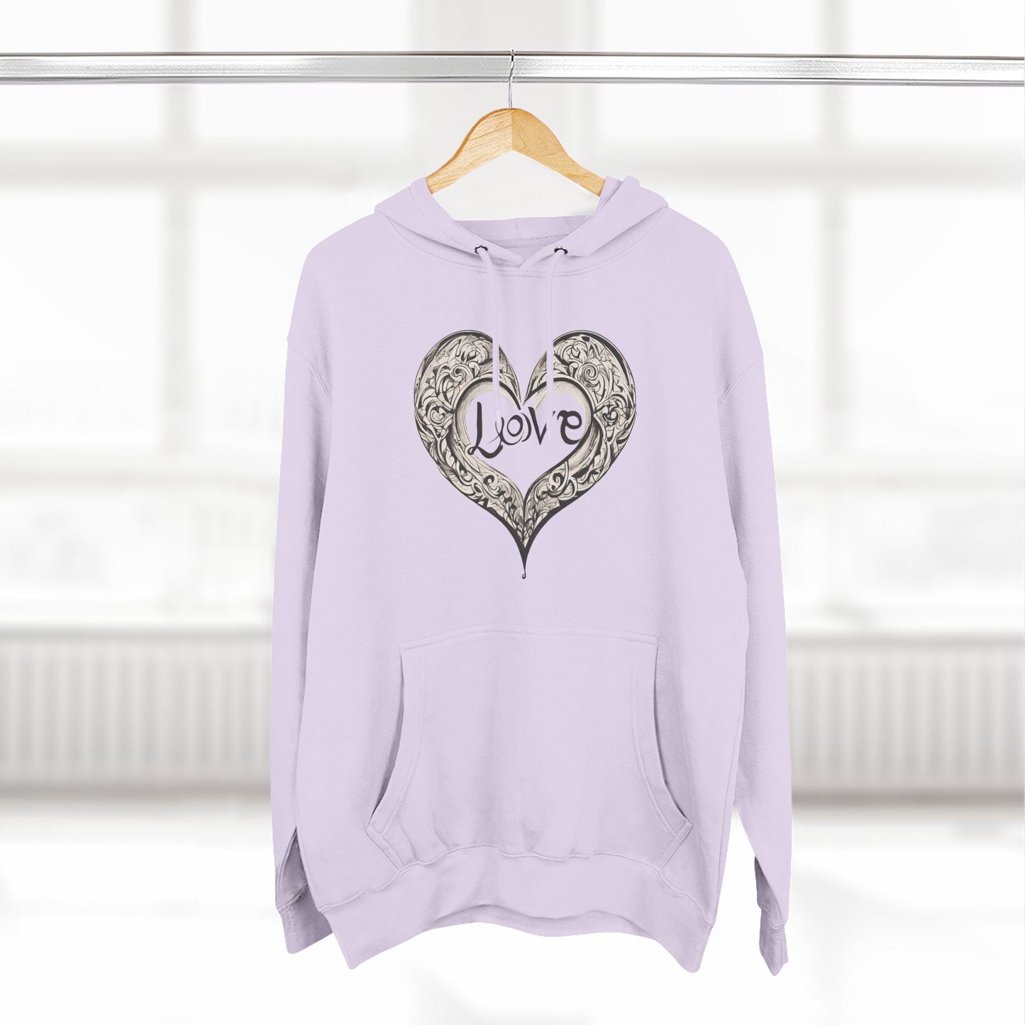 Love Heart Hoodie — Vintage Filigree Heart Pullover - Unisex Hoodie