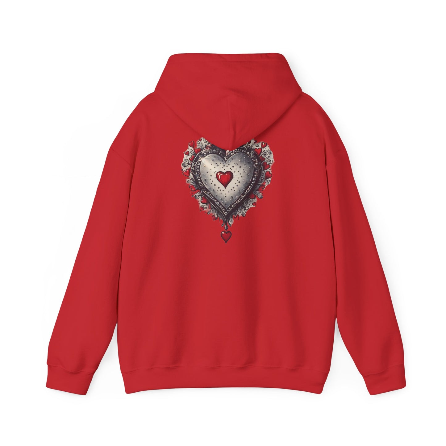Heart Gilded Box Hoodie — Gothic Rose Heart Graphic Unisex Sweatshirt