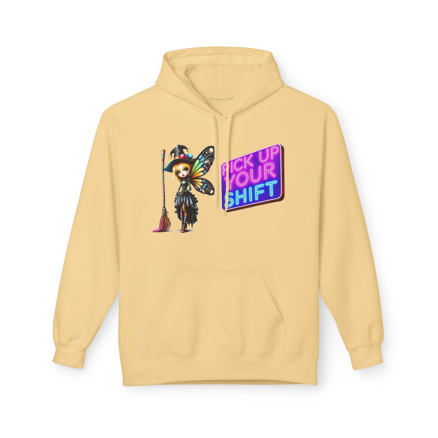 Halloween Fairy - 'Sweep and Ride' - Witch Broom Fairy Graphic Unisex Hoodie