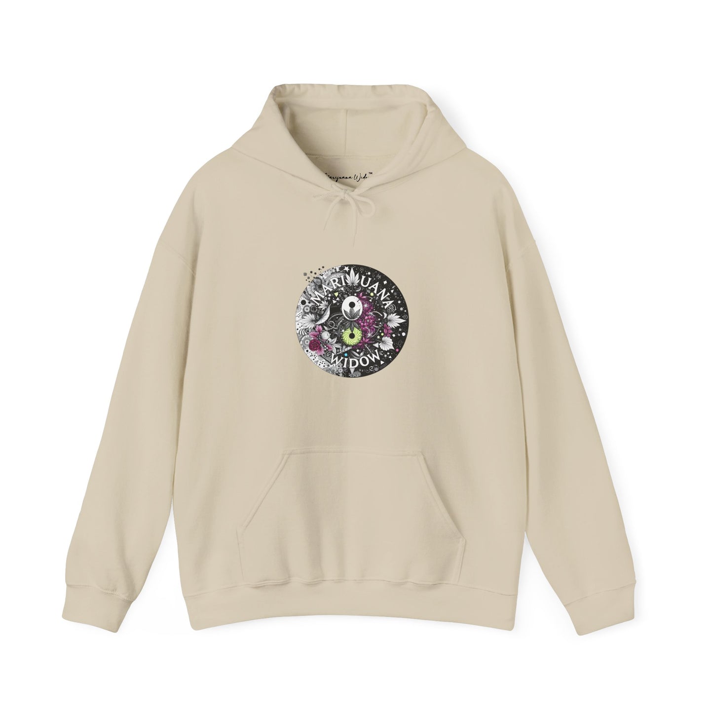 Angel Wings - Floral Skull Raven Hoodie — Gothic Boho Wings Pullover