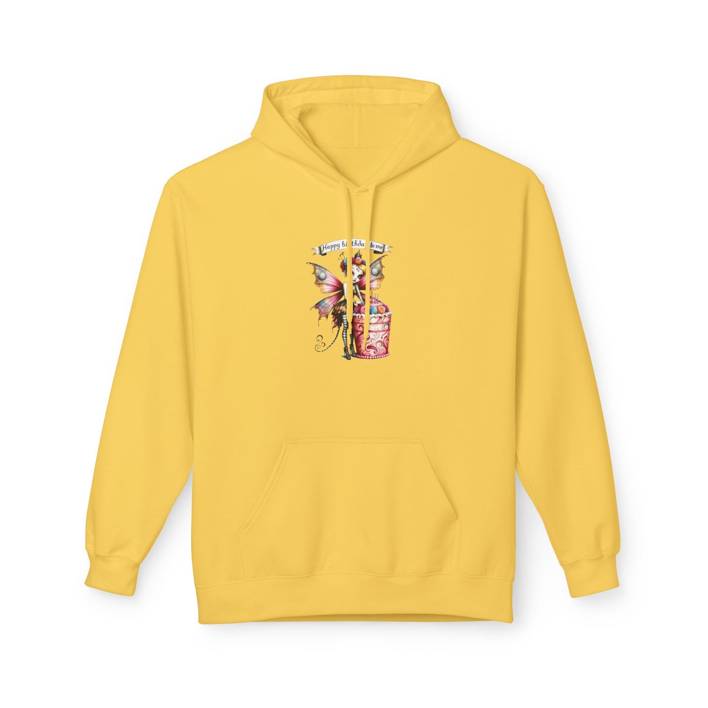Fairy Butterfly - Happy Birthday to Me - Unisex Hoodie - Fairy with a Birthday Cake Sweatshirt - Marijuana Widow