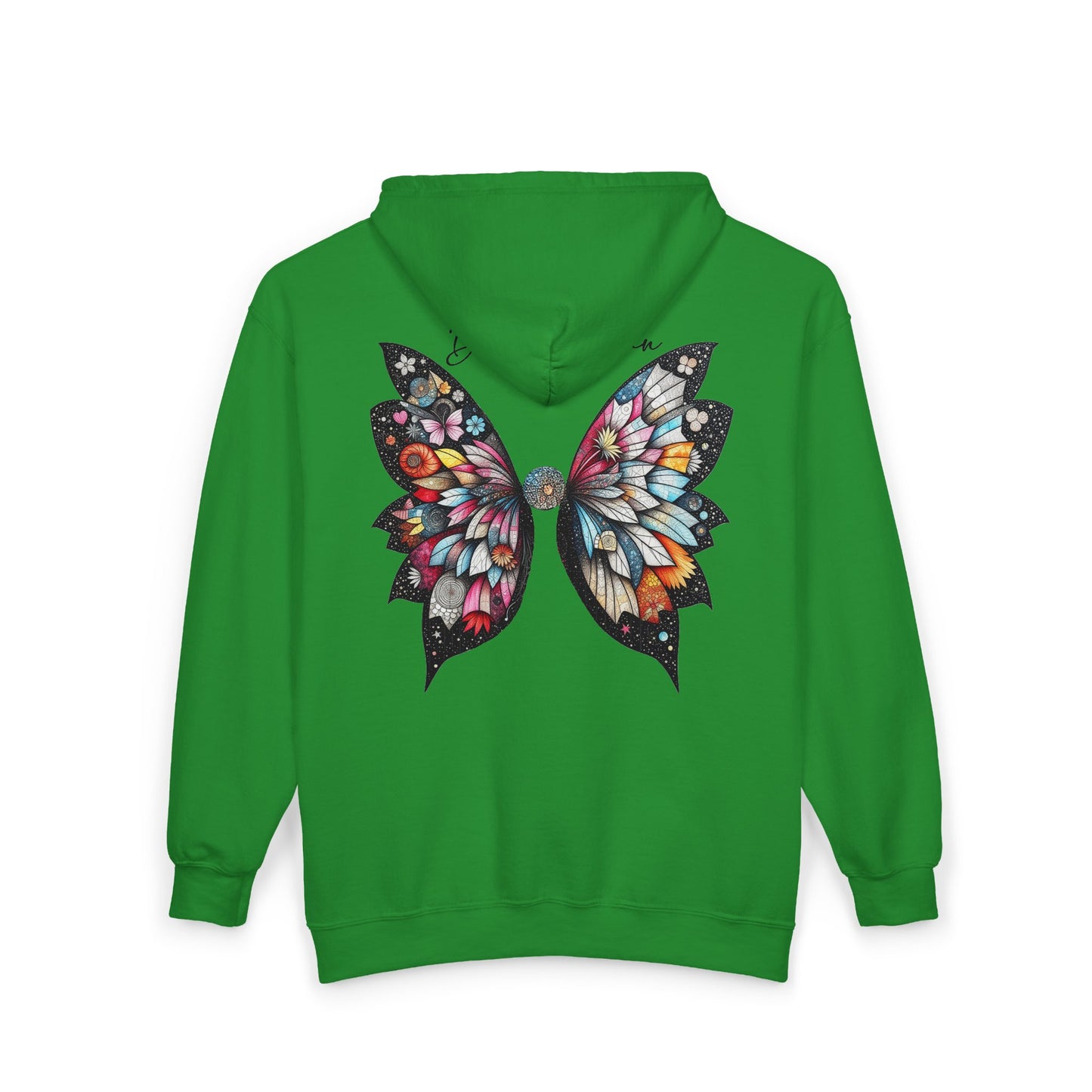 Fairy Butterfly Zip Hoodie - Dream Again - Full-Zip Unisex Sweatshirt