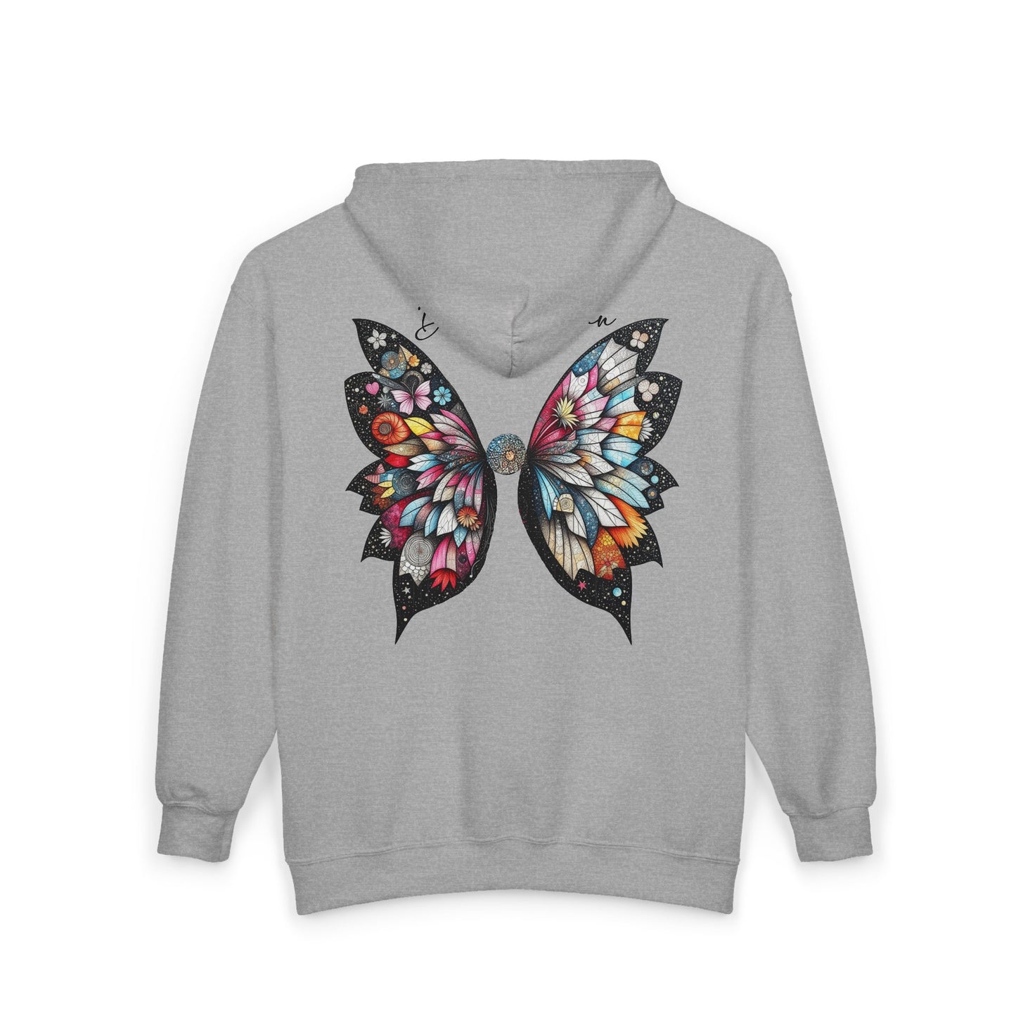 Fairy Butterfly Zip Hoodie - Dream Again - Full-Zip Unisex Sweatshirt