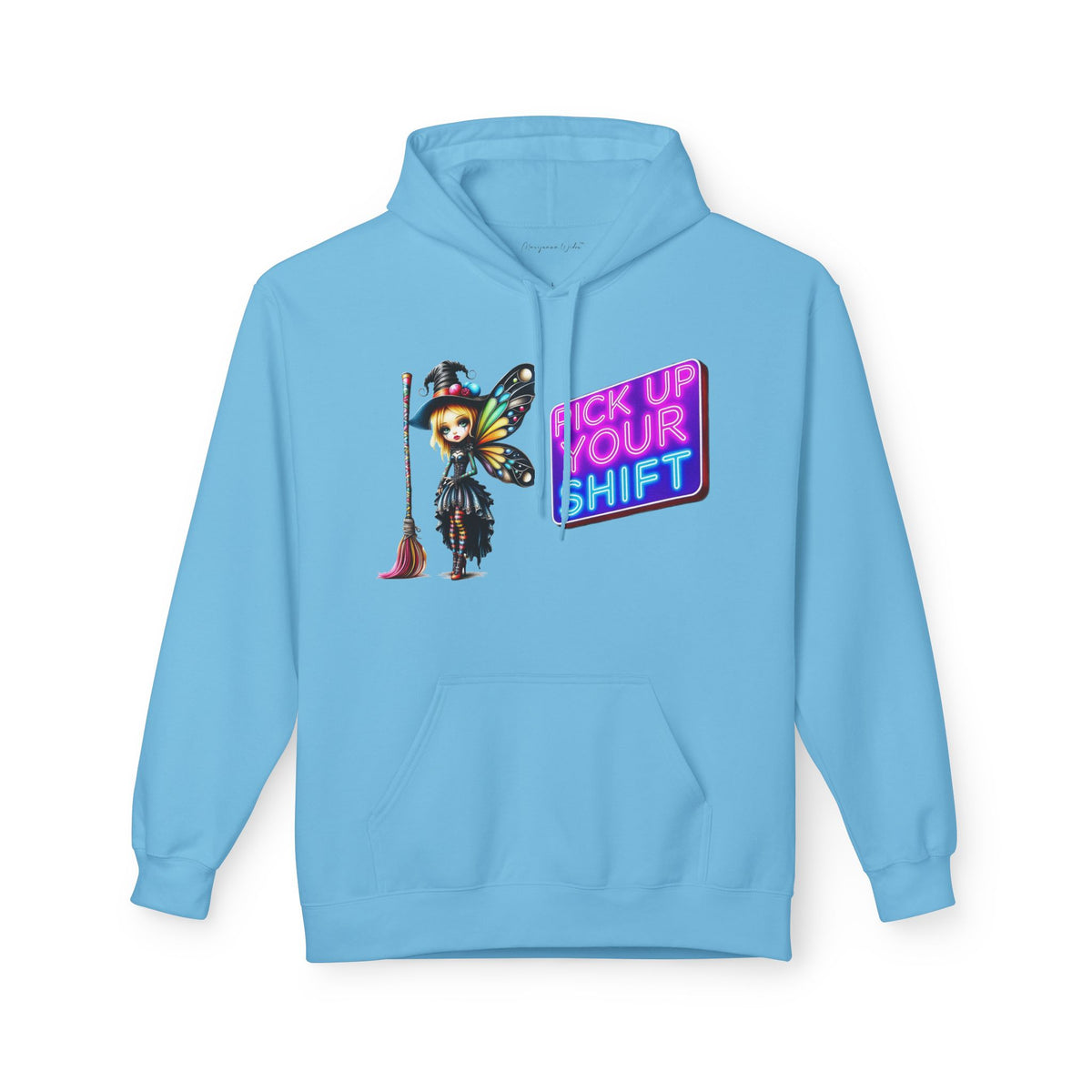 Halloween Fairy - 'Sweep and Ride' - Witch Broom Fairy Graphic Unisex Hoodie - Marijuana Widow