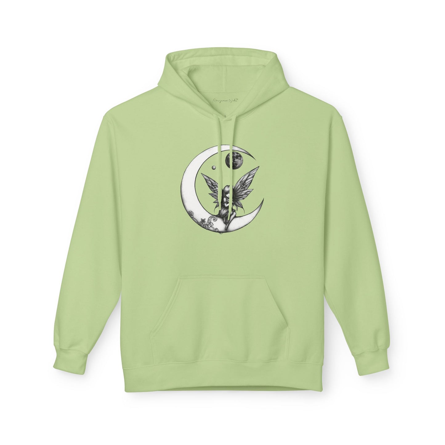 Fairy Moon Hoodie — Girl in the Moon - Fantasy Fairy with Crescent Moon Graphic