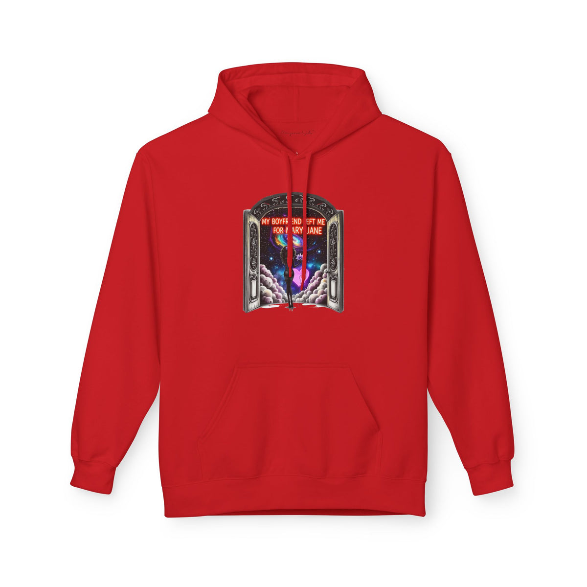 Mary Jane Galaxy Window Hoodie — "My Boyfriend Left Me For Mary Jane" Space Portal Graphic - Marijuana Widow