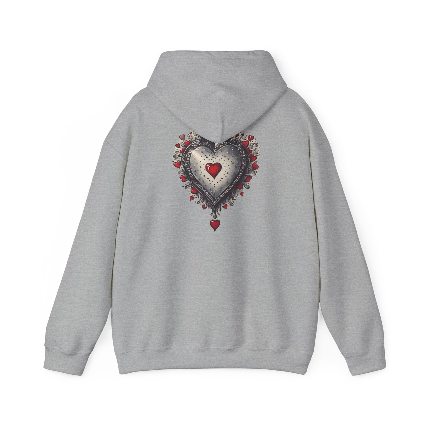 Heart Gilded Box Hoodie — Gothic Rose Heart Graphic Unisex Sweatshirt