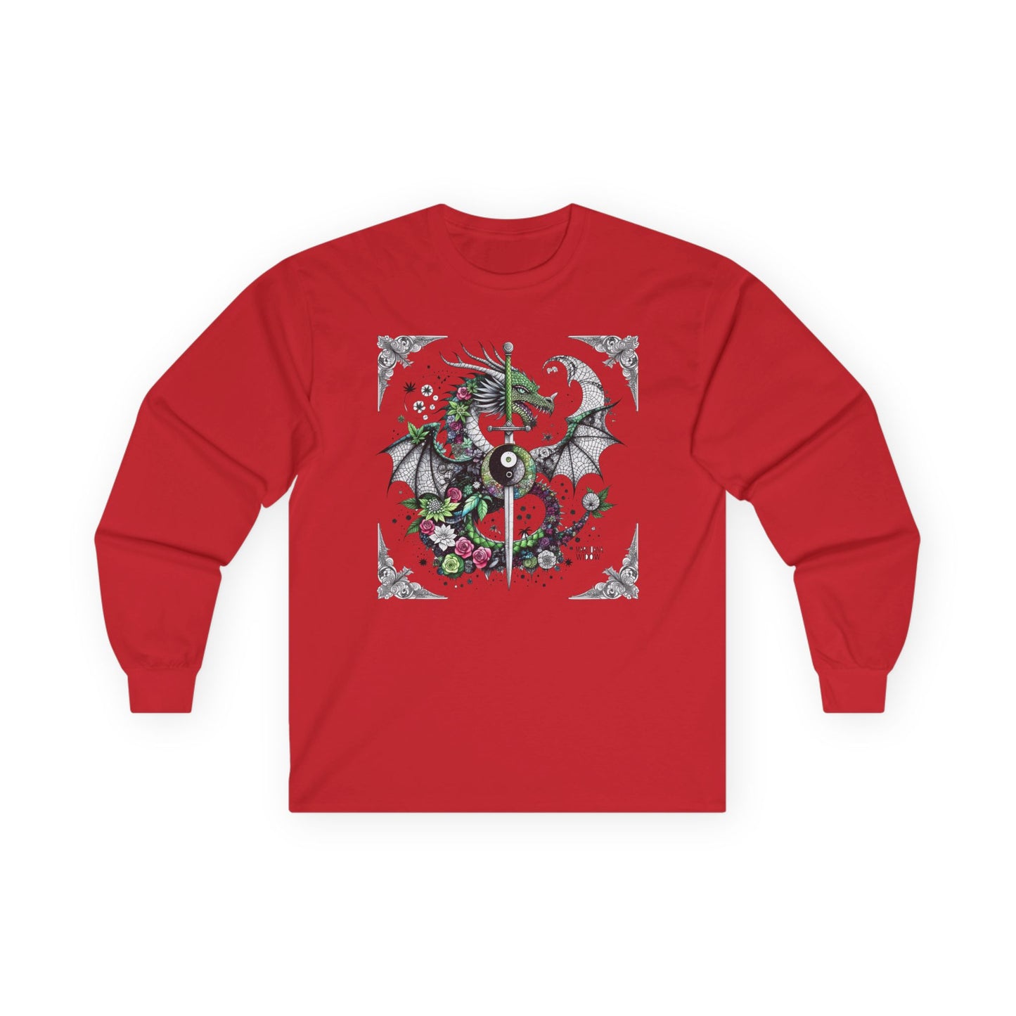 Dragon Yin Yang Long Sleeve Tee — Gothic Floral Shirt