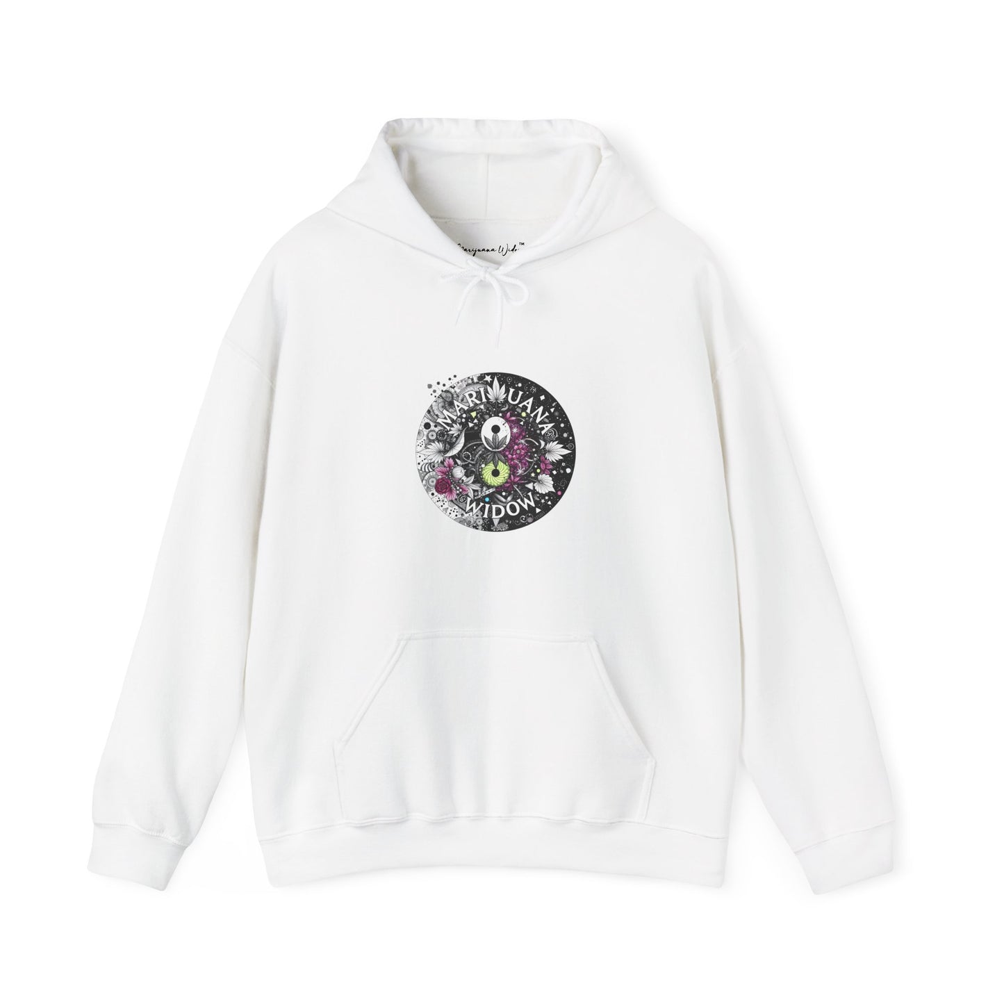 Angel Wings - Floral Skull Raven Hoodie — Gothic Boho Wings Pullover
