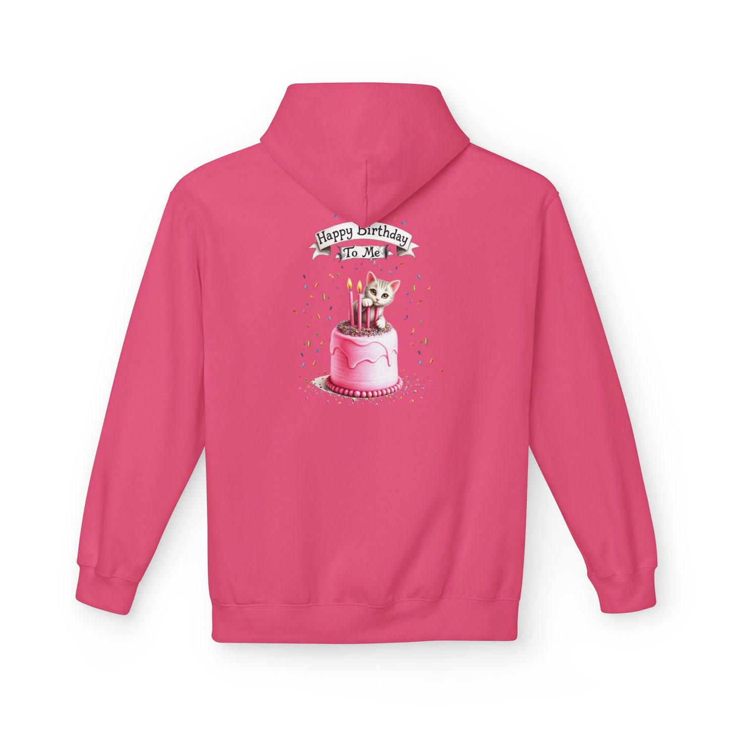 Fairy Butterfly - Happy Birthday to Me - Unisex Hoodie - Fairy and Cat with a Birthday Cake Sweatshirt