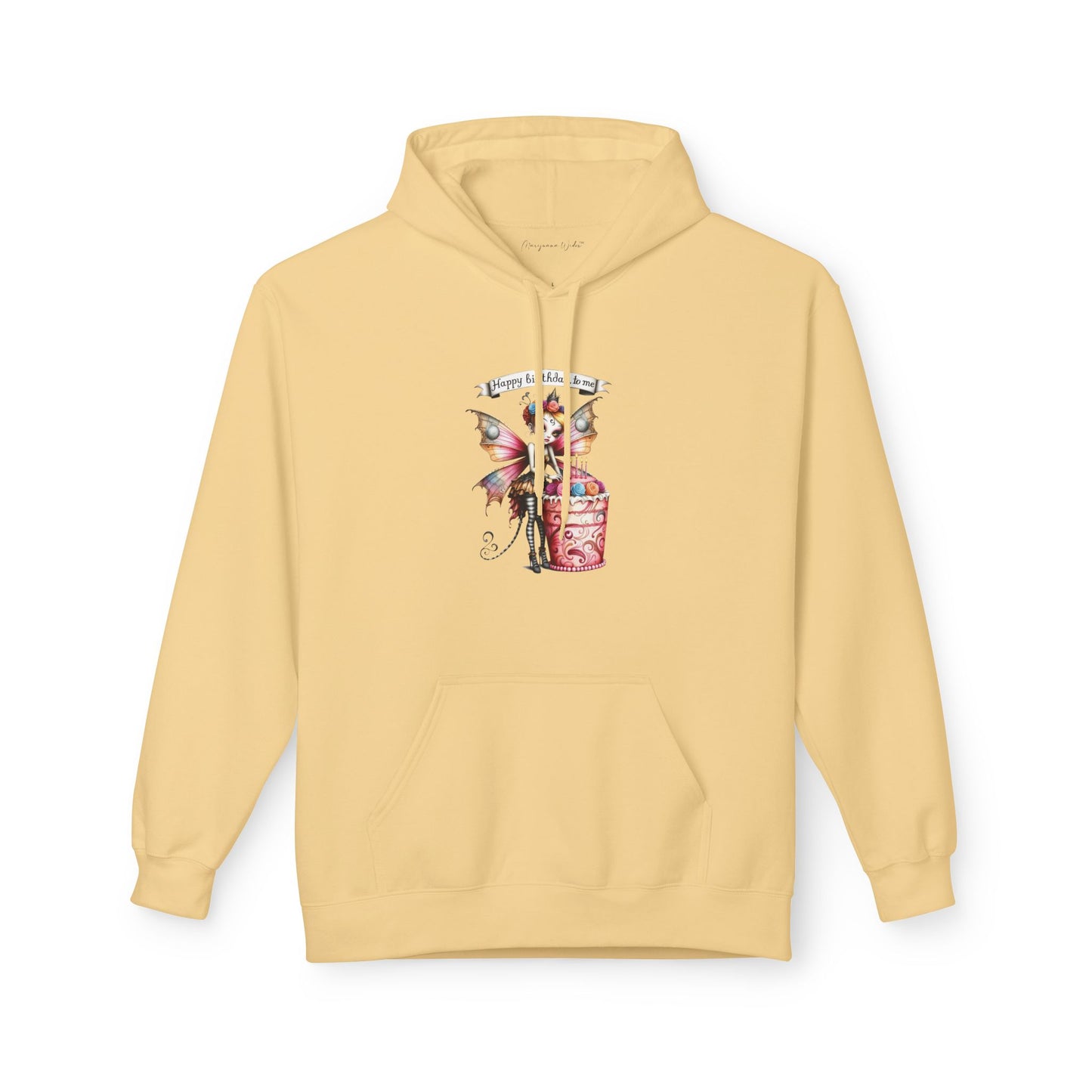 Fairy Butterfly - Happy Birthday to Me - Unisex Hoodie - Fairy and Cat with a Birthday Cake Sweatshirt