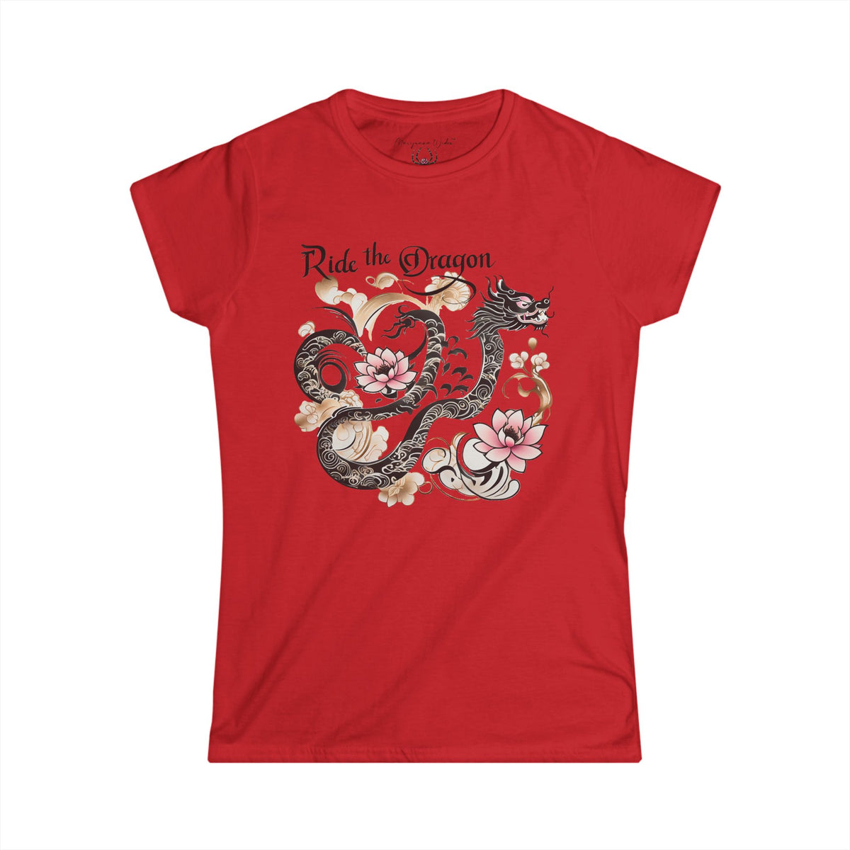 Ride the Dragon - Dragon & Cherry Blossom Women's Tee - Marijuana Widow