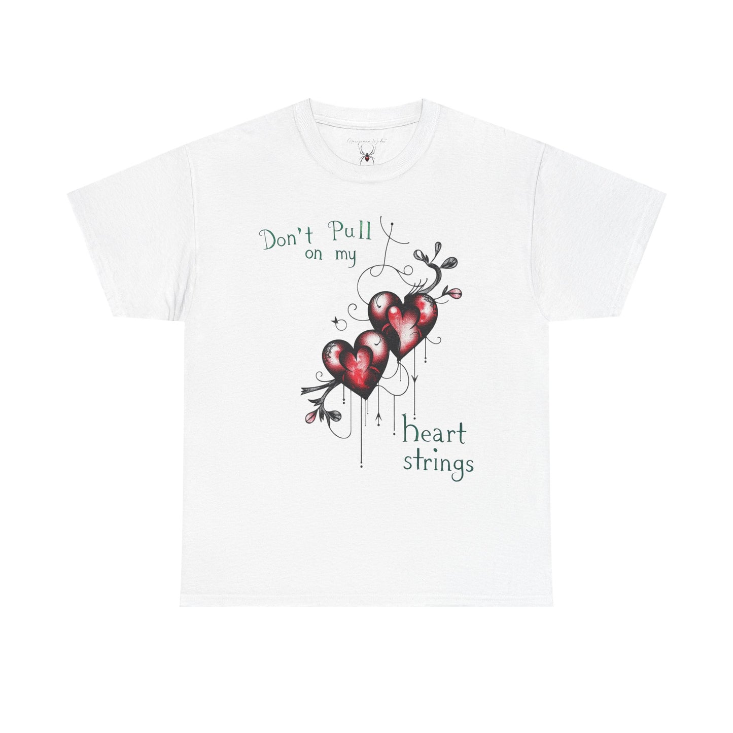 Heart String Graphic Tee — Romantic Red Hearts Tattoo-Style - Unisex T-Shirt