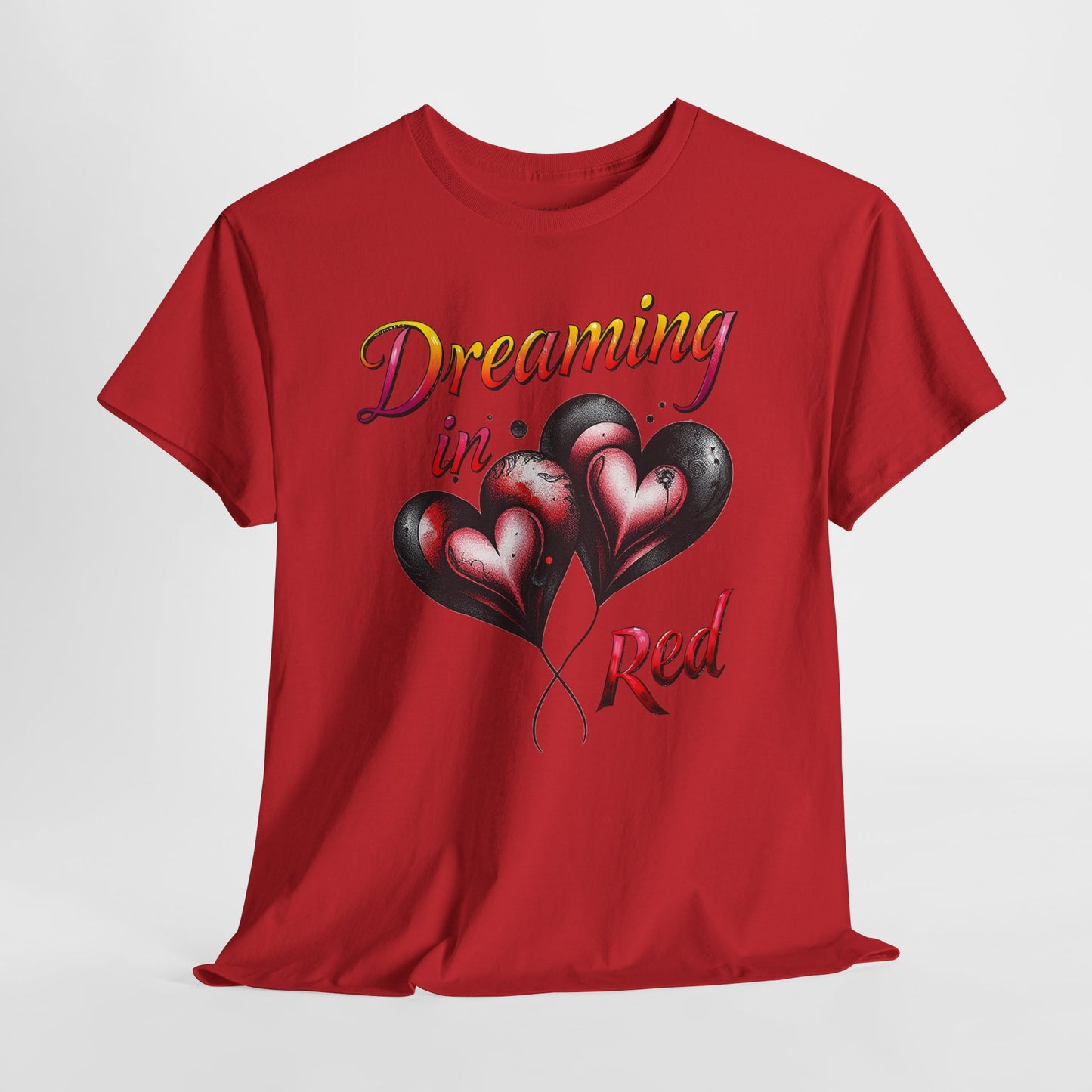Dreaming in Red - Red & Black Heart Balloons Graphic T-Shirt - Unisex Tee