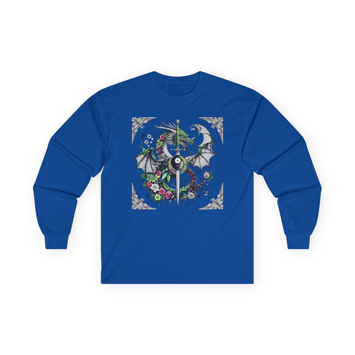 Dragon Yin Yang Long Sleeve Tee — Gothic Floral Shirt