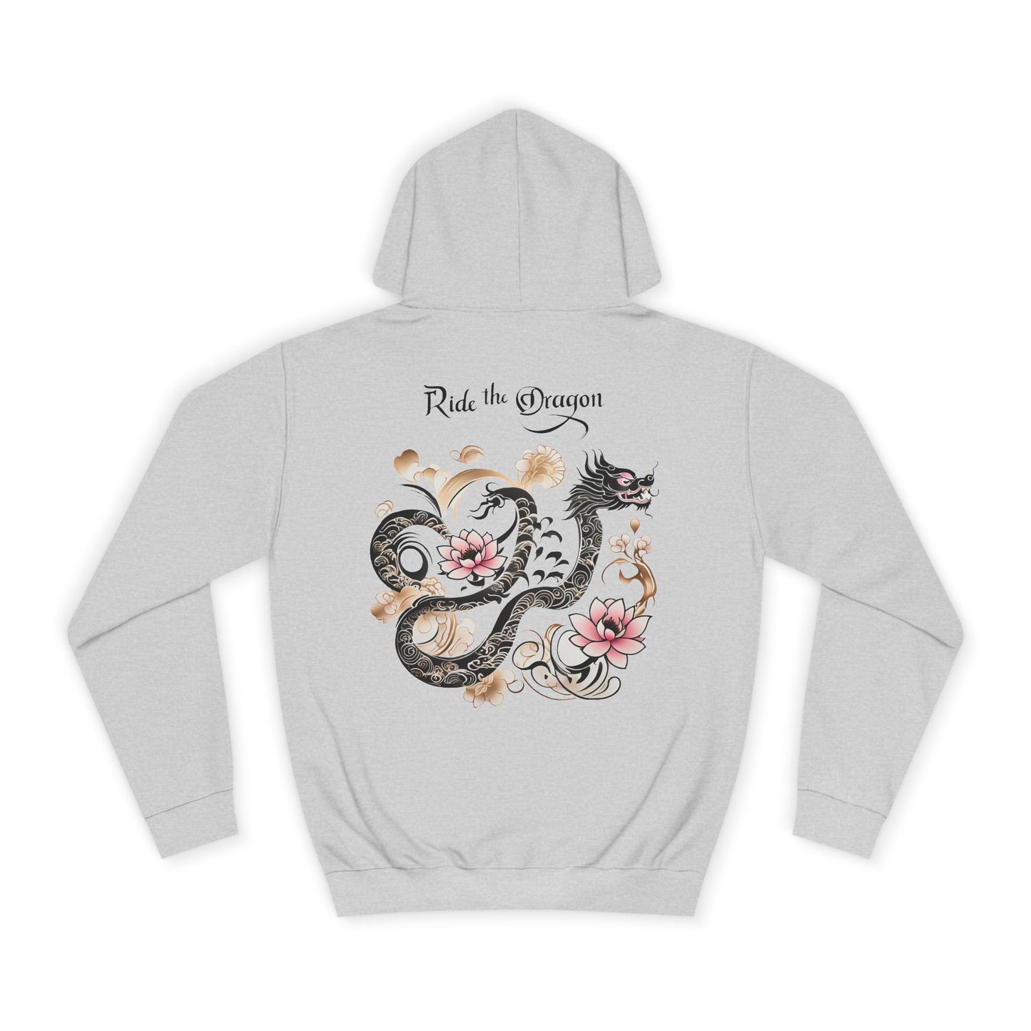 Ride the Dragon - Dragon Floral Hoodie - Japanese-Inspired Unisex Hoodie
