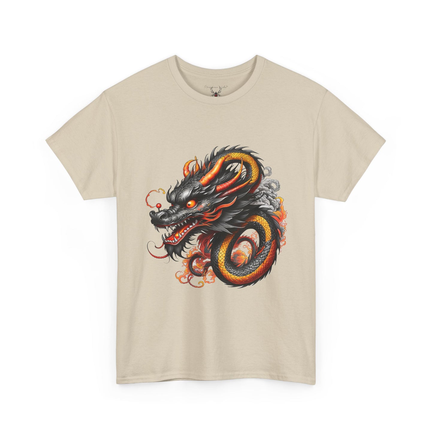 Dragon Head Graphic Tee - Fiery Asian Mythology Design - Unisex T-Shirt