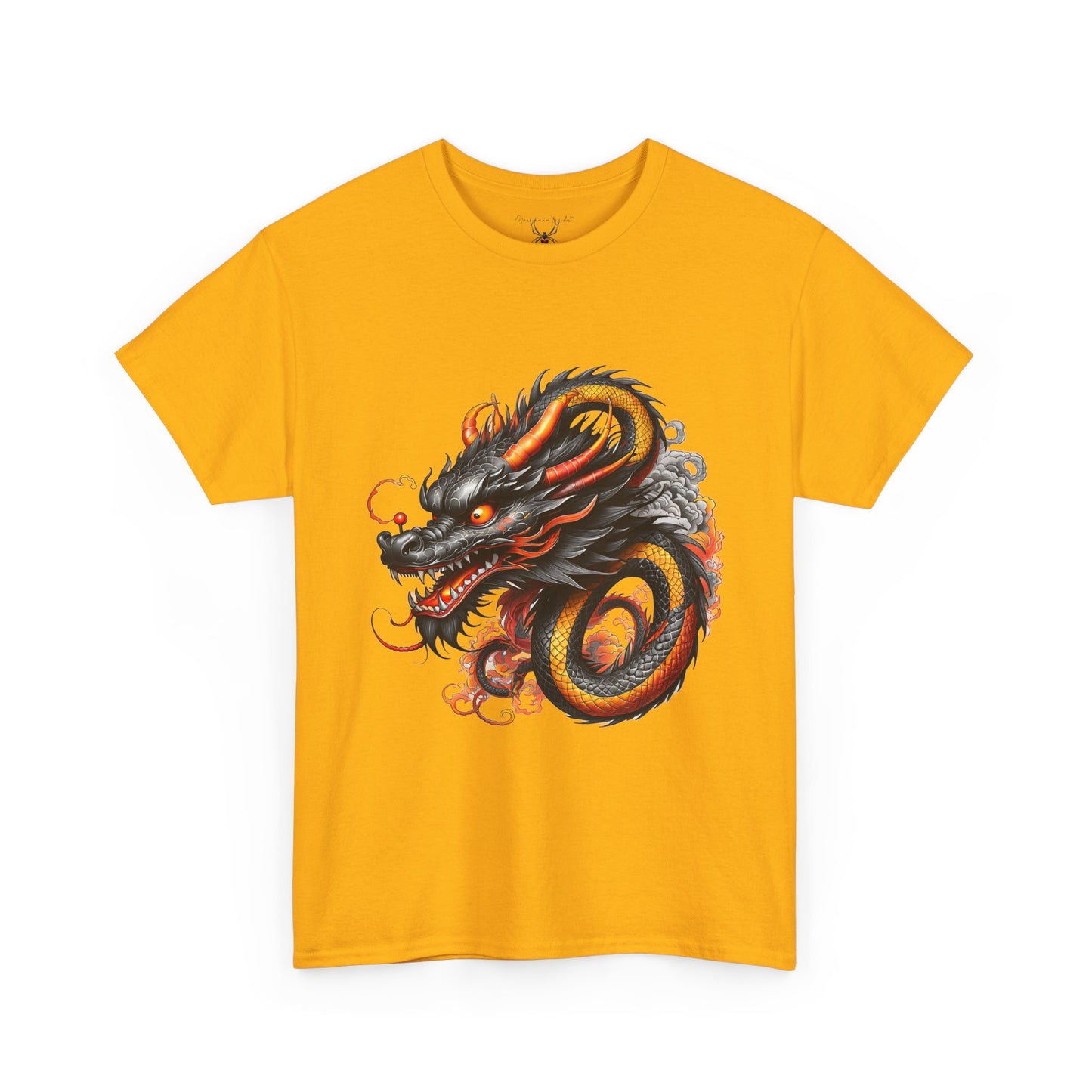 Dragon Head Graphic Tee - Fiery Asian Mythology Design - Unisex T-Shirt