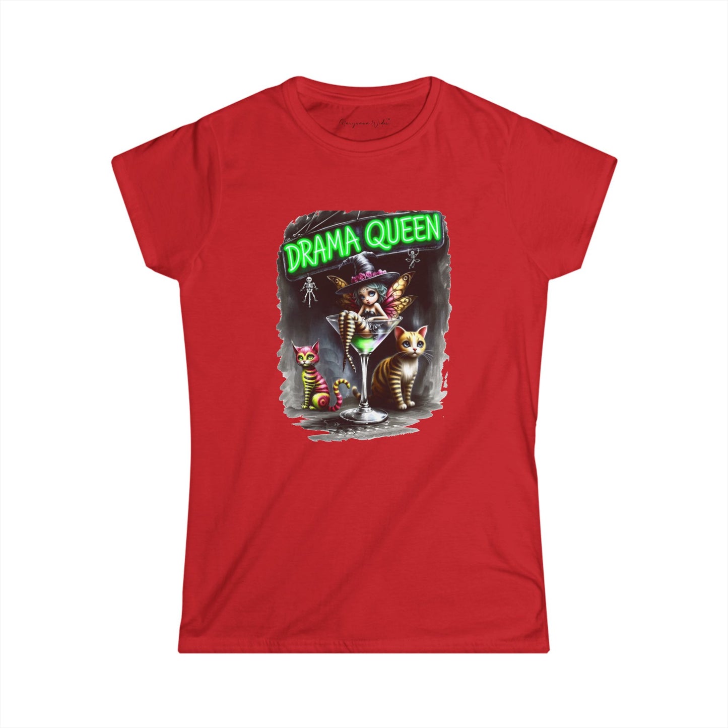 Halloween Fairy - Drama Queen in a Glass - Women's Softstyle Tee - Marijuana Widow