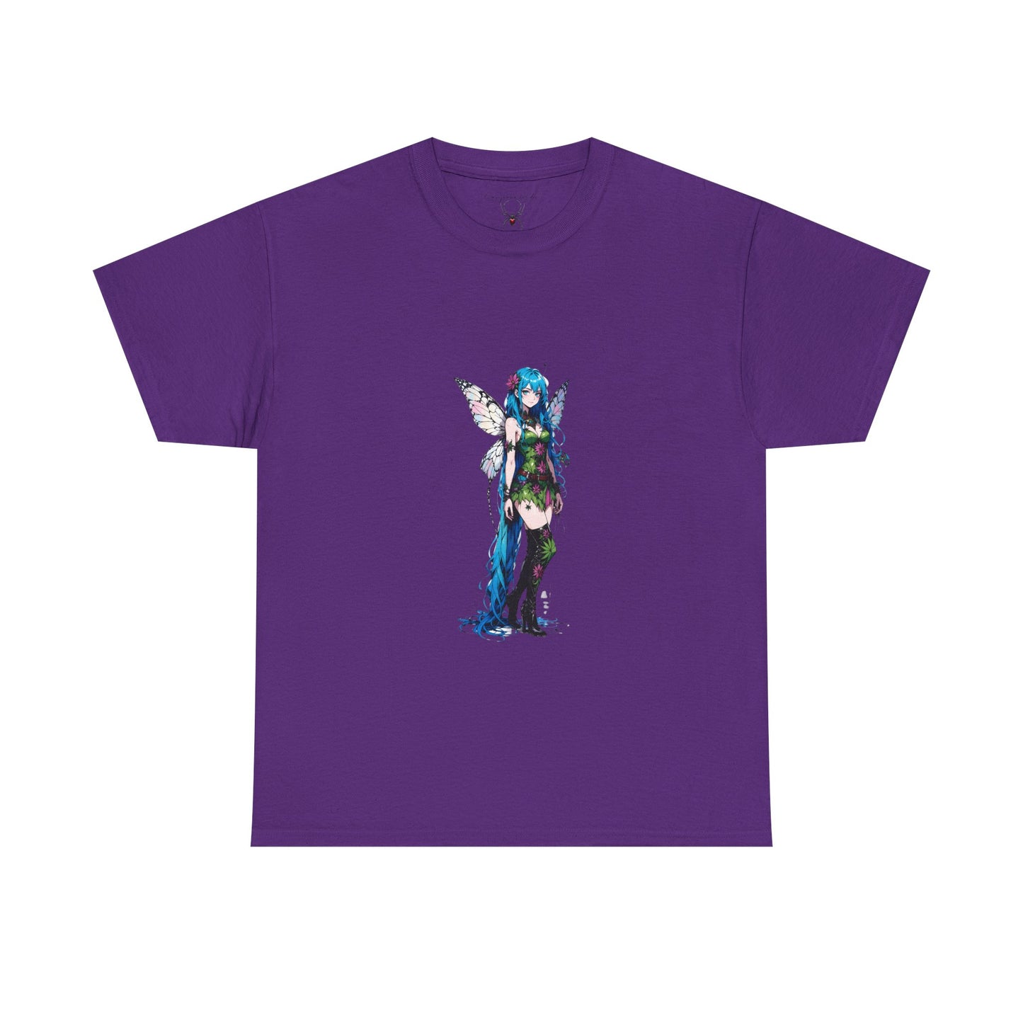 Fairy Anime Girl Graphic Tee — Blue Fantasy Illustration - Unisex T-Shirt