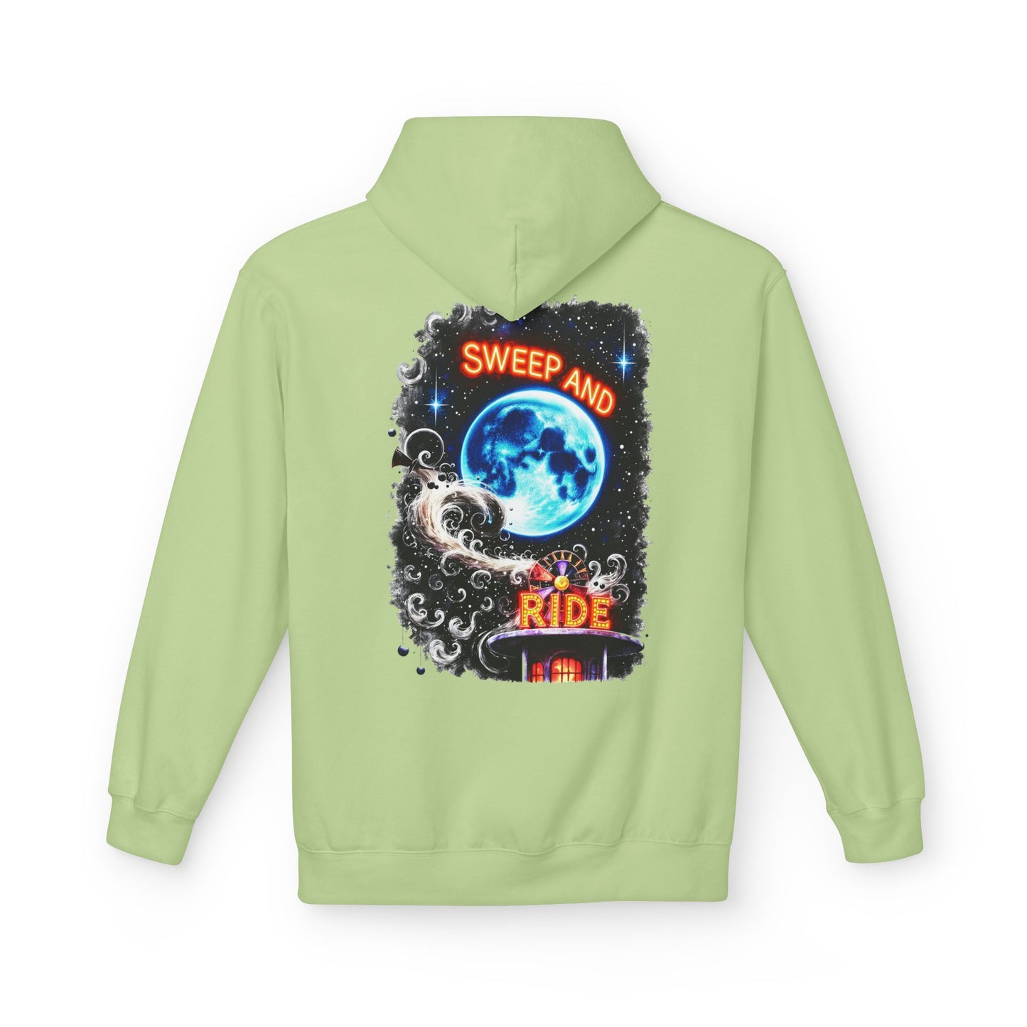 Halloween Fairy - 'Sweep and Ride' - Witch Broom Fairy Graphic Unisex Hoodie