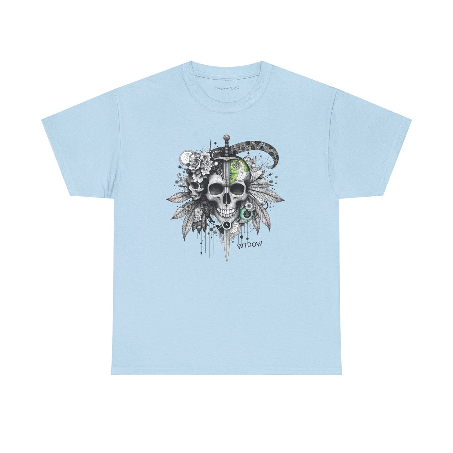 Outta My Mind - Skull Dagger Floral Tee — Gothic Skull Graphic Unisex T-Shirt