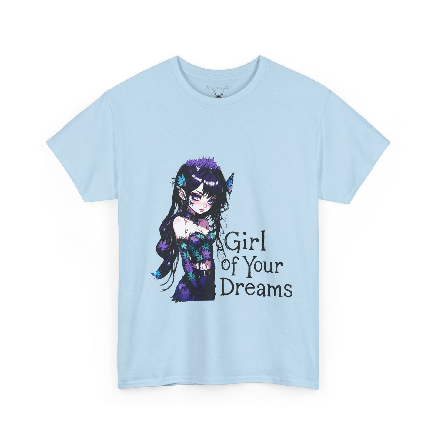 Anime Fairy Girl Tee — Violet Floral Graphic T-Shirt - Unisex
