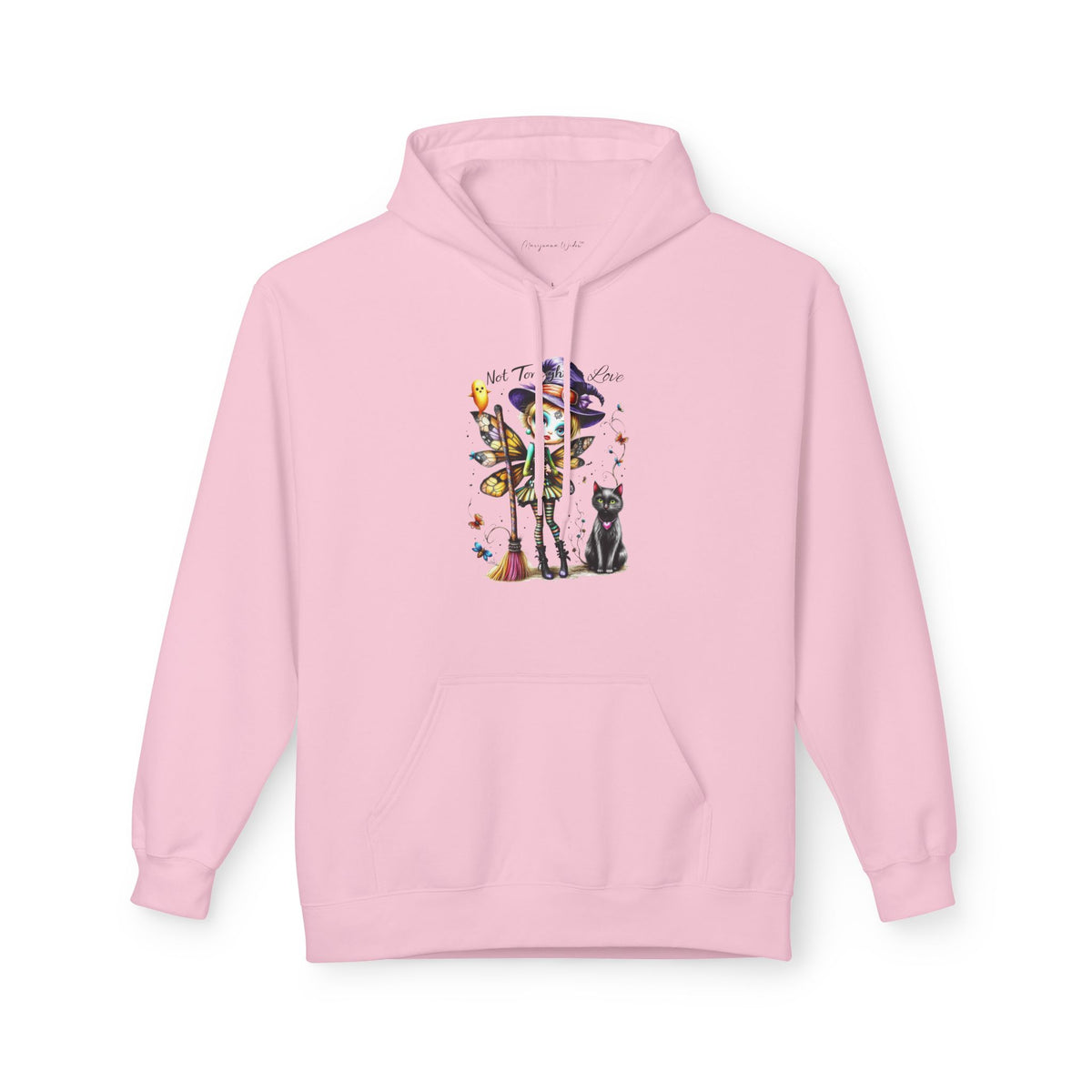 Halloween Fairy - Not Tonight Love - Cat Moonlit Forest Unisex Hoodie - Marijuana Widow