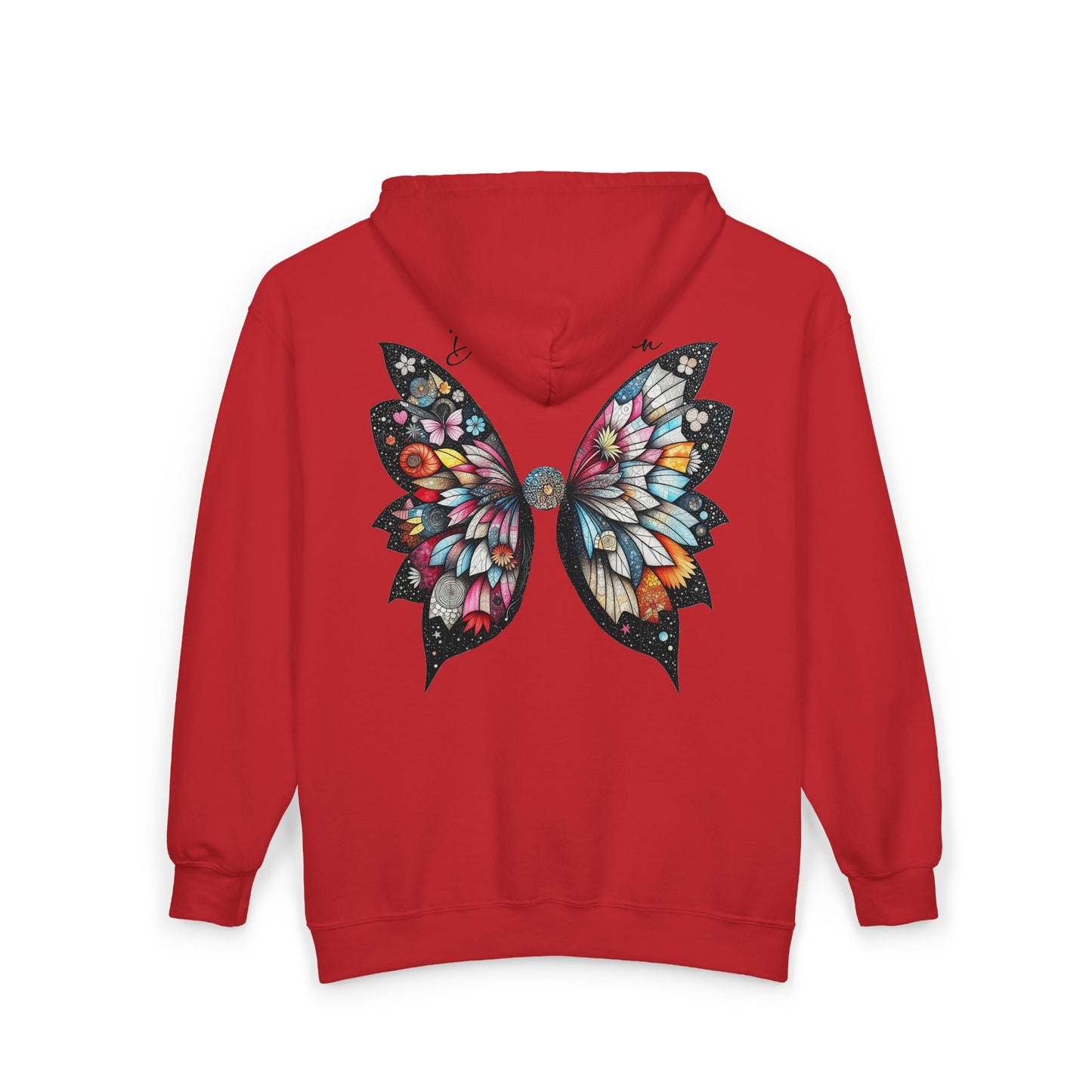 Fairy Butterfly Zip Hoodie - Dream Again - Full-Zip Unisex Sweatshirt