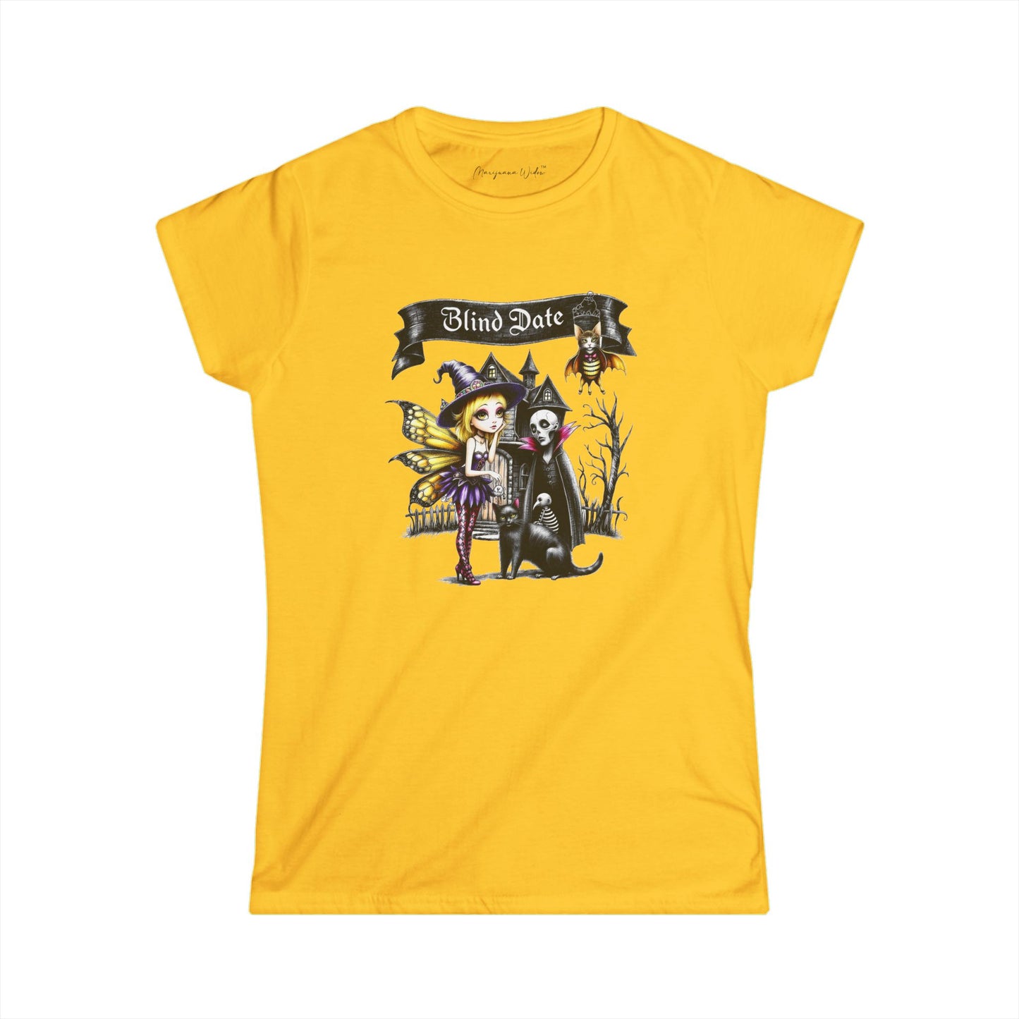 Halloween Fairy — Blind Date - Softstyle Crew Women's Tee - Marijuana Widow