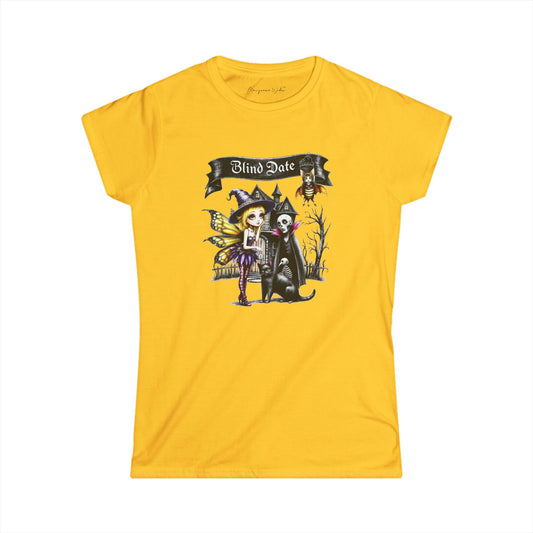 Halloween Fairy — Blind Date - Softstyle Crew Women's Tee - Marijuana Widow