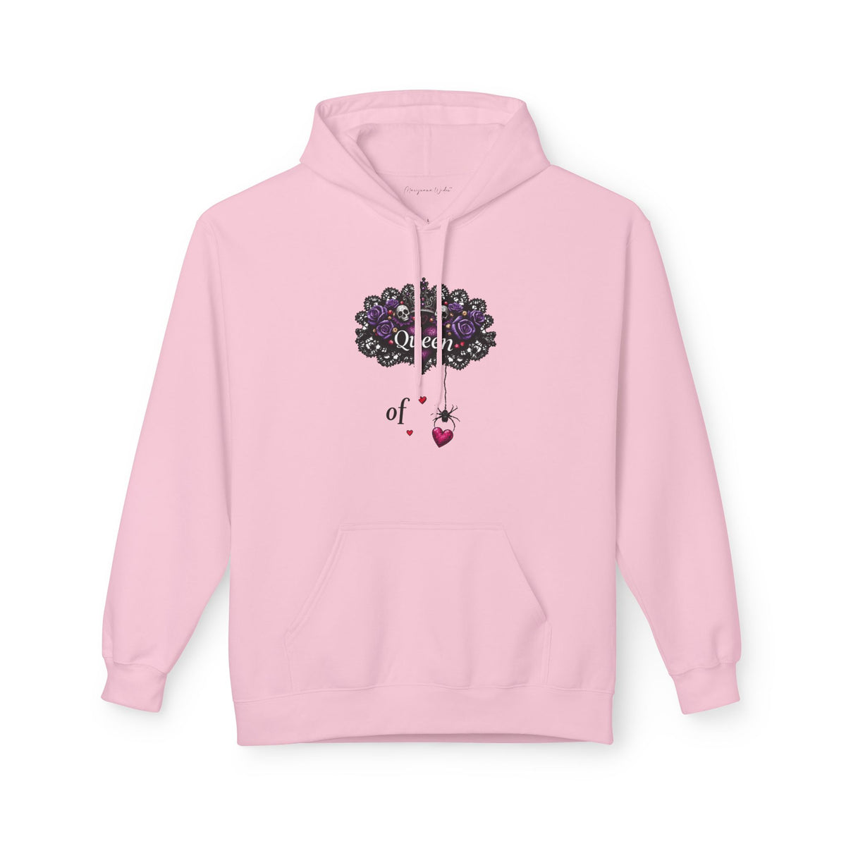 Queen of Hearts Hoodie - Spider Heart Drop Floral Sweatshirt Pullover - Marijuana Widow