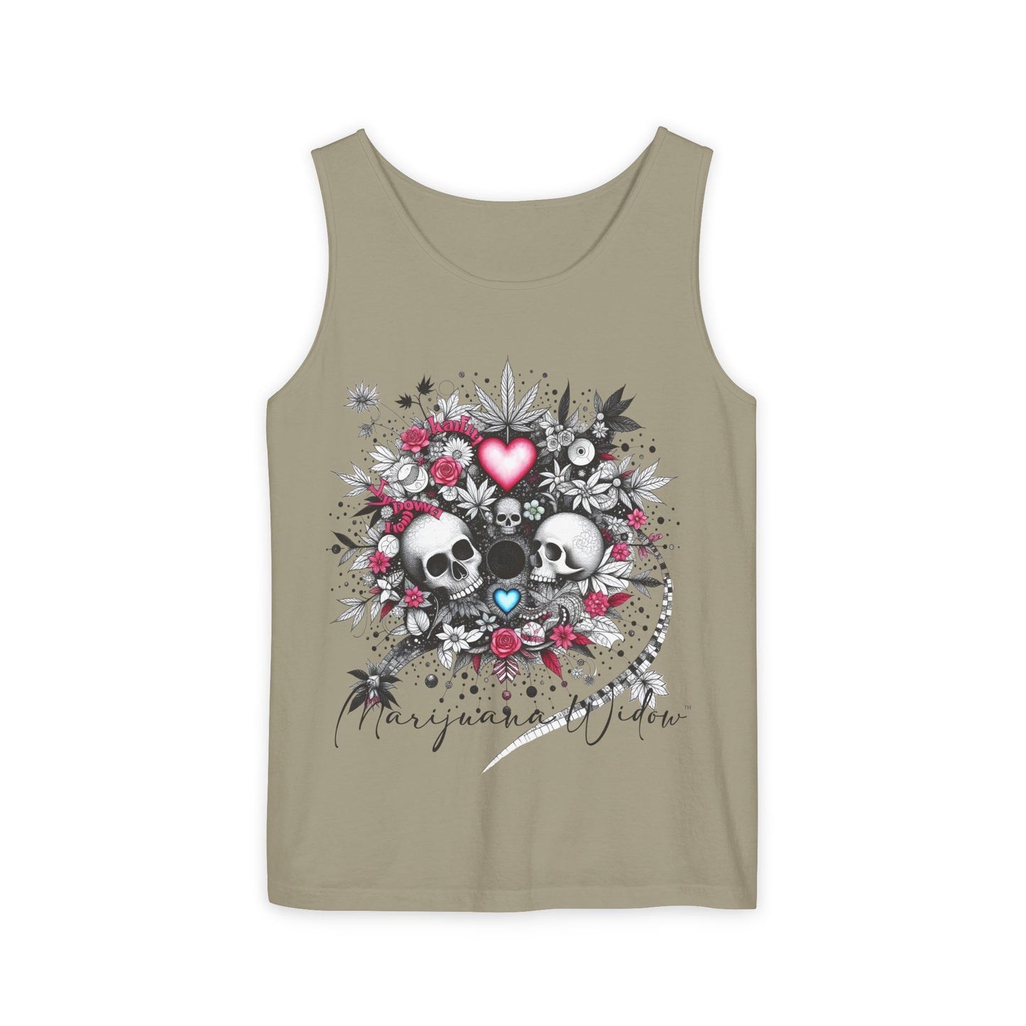 Skull & Roses Tank Top — Romantic Gothic Floral Graphic - Unisex Tank Top