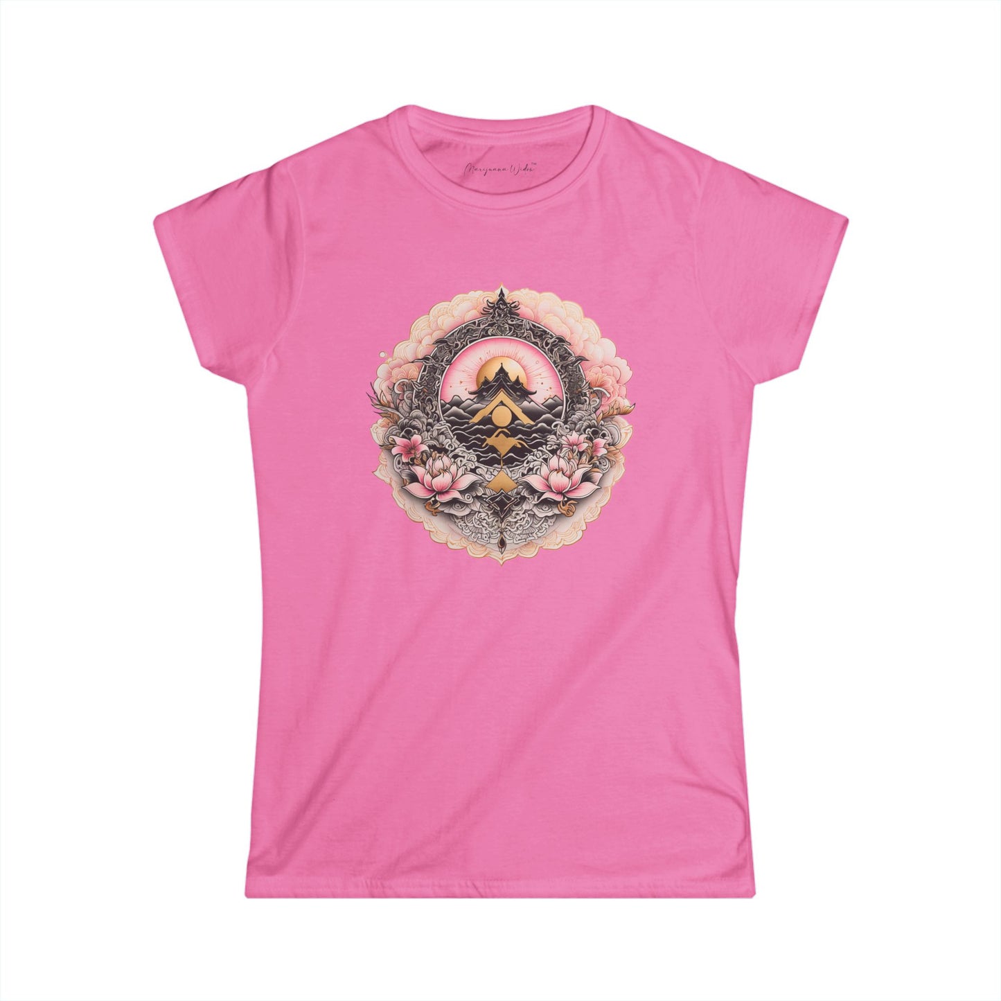 Tranquil Mountain Morning — Boho Sunrise Nature Graphic - Women's Tee