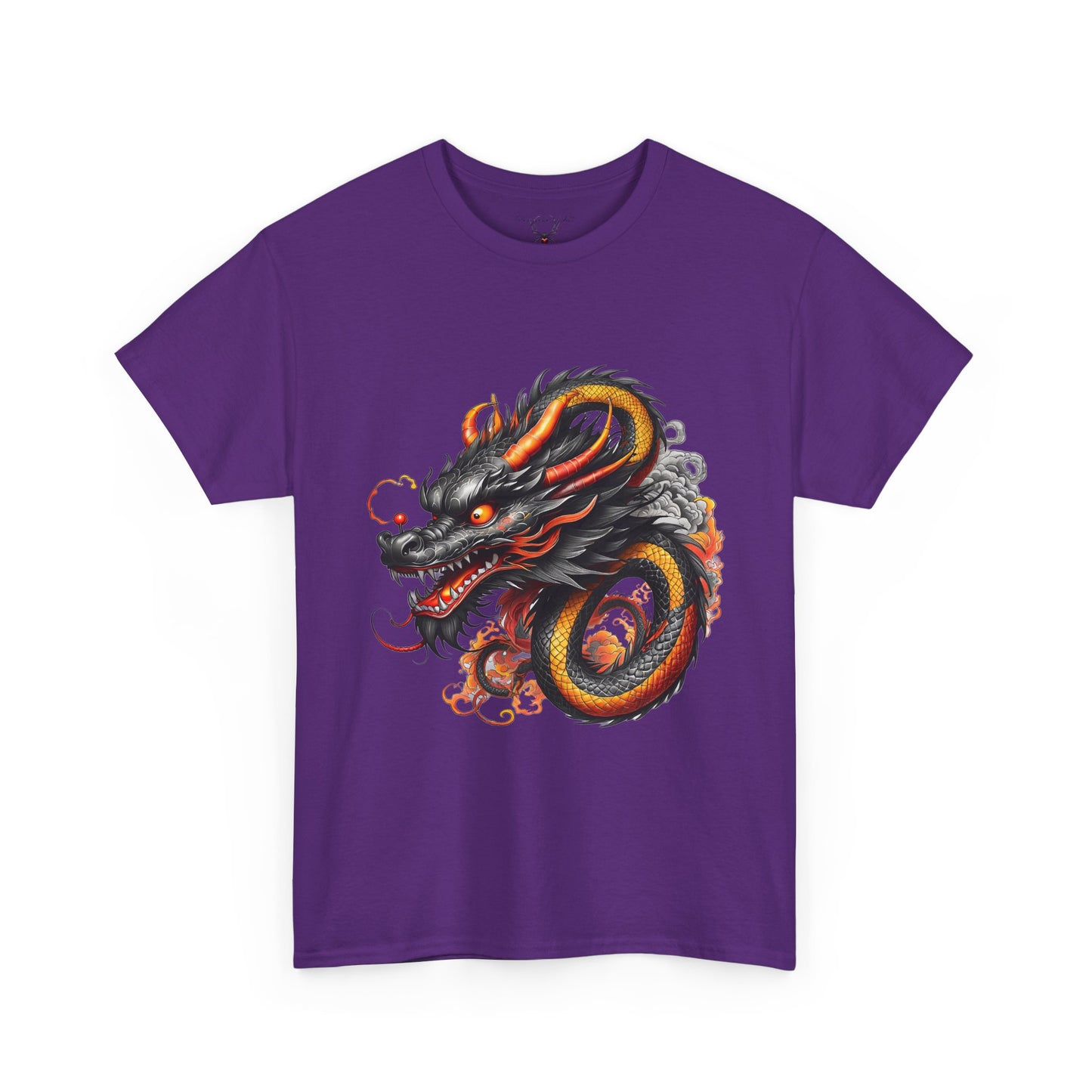 Dragon Head Graphic Tee - Fiery Asian Mythology Design - Unisex T-Shirt