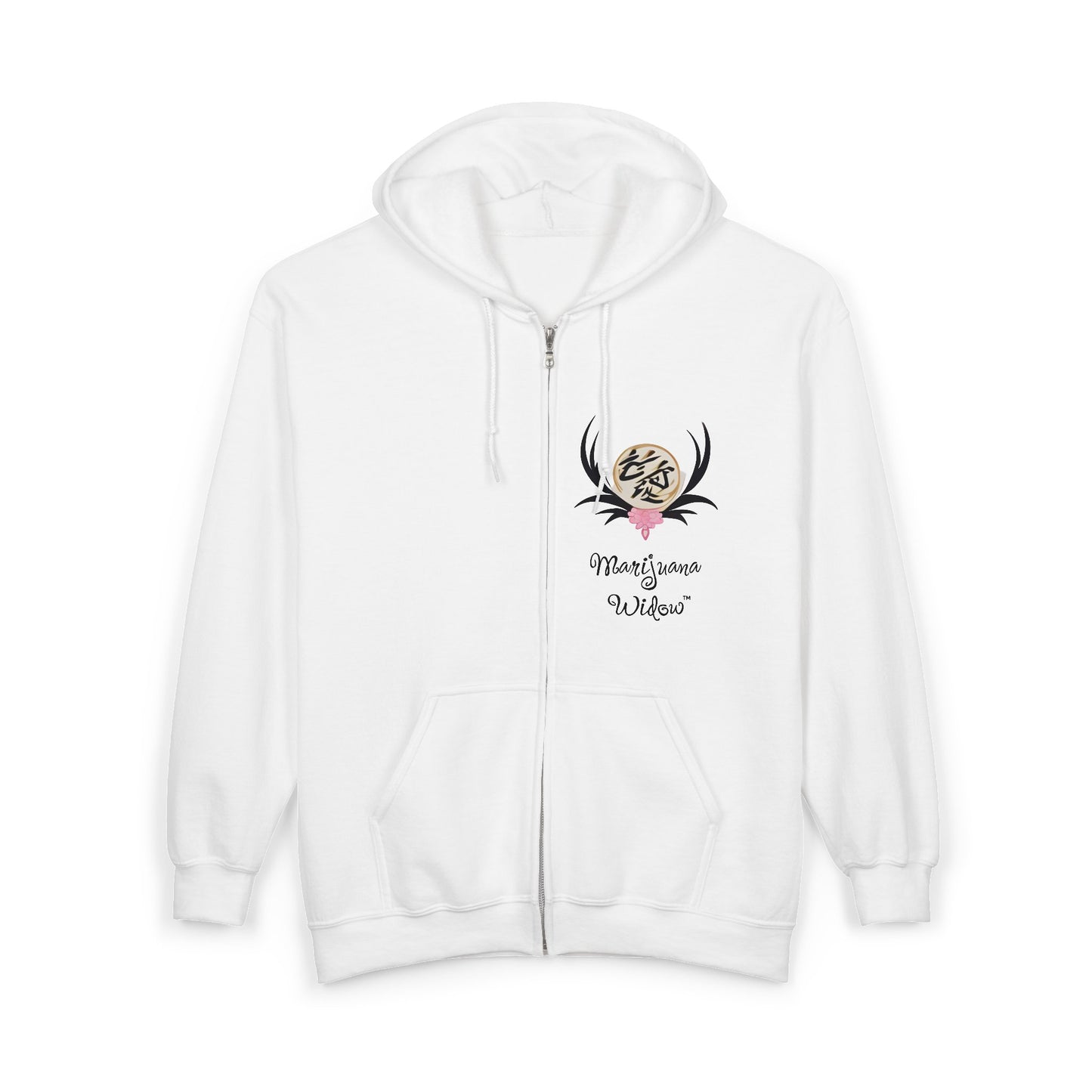 Dragon Sakura Zip Hoodie — Japanese Floral Dragon Full-Zip Unisex Sweatshirt