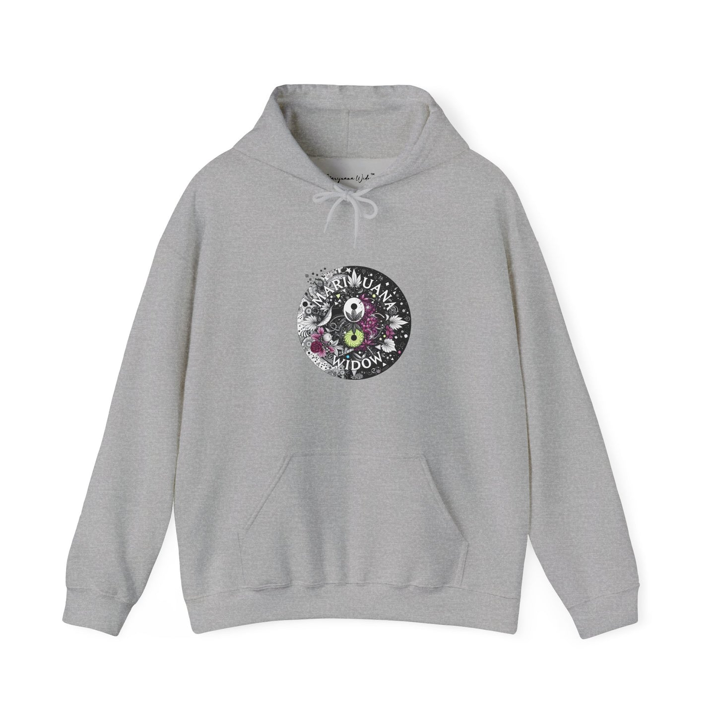 Angel Wings - Floral Skull Raven Hoodie — Gothic Boho Wings Pullover