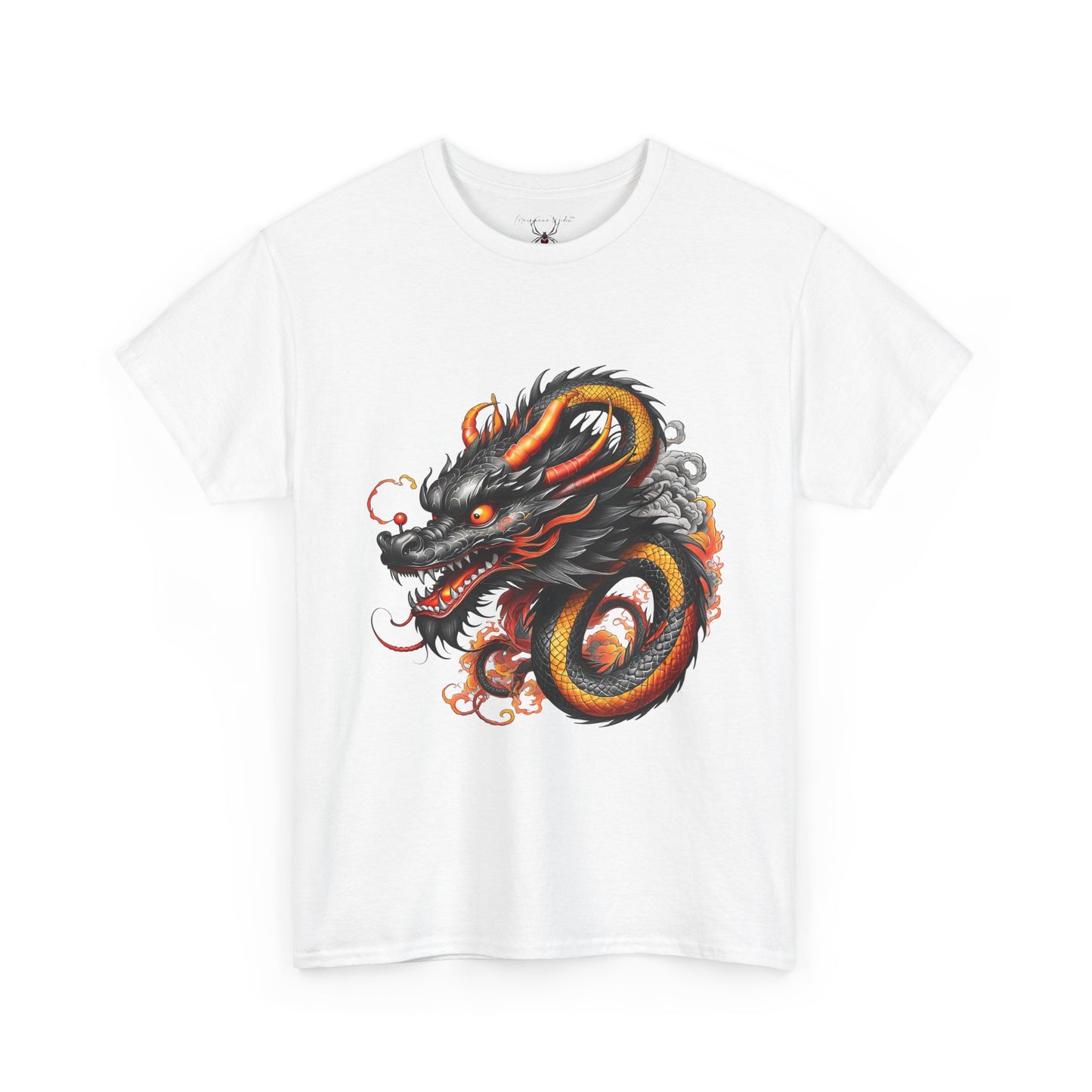 Dragon Head Graphic Tee - Fiery Asian Mythology Design - Unisex T-Shirt