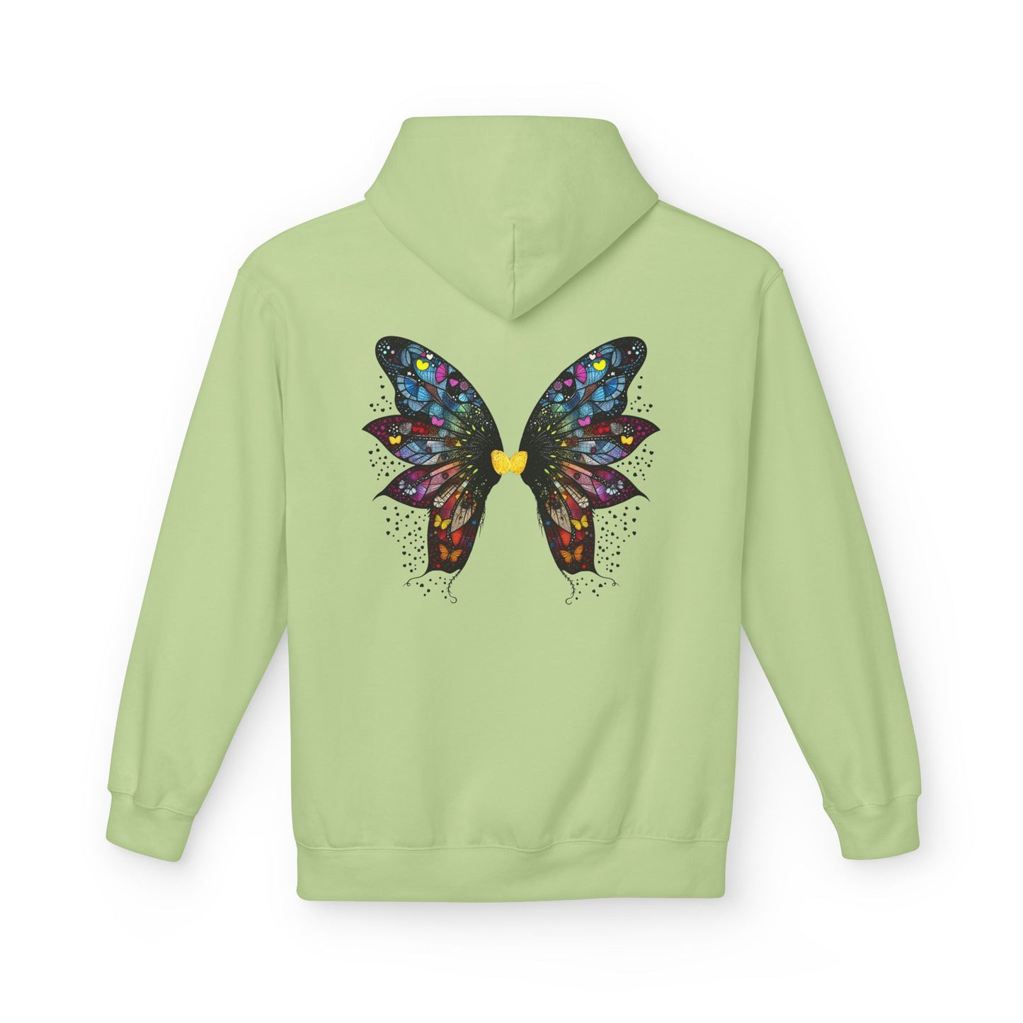 Fairy Dancer - Fairy Butterfly Wings Hoodie — Colorful Butterfly Mosaic Design