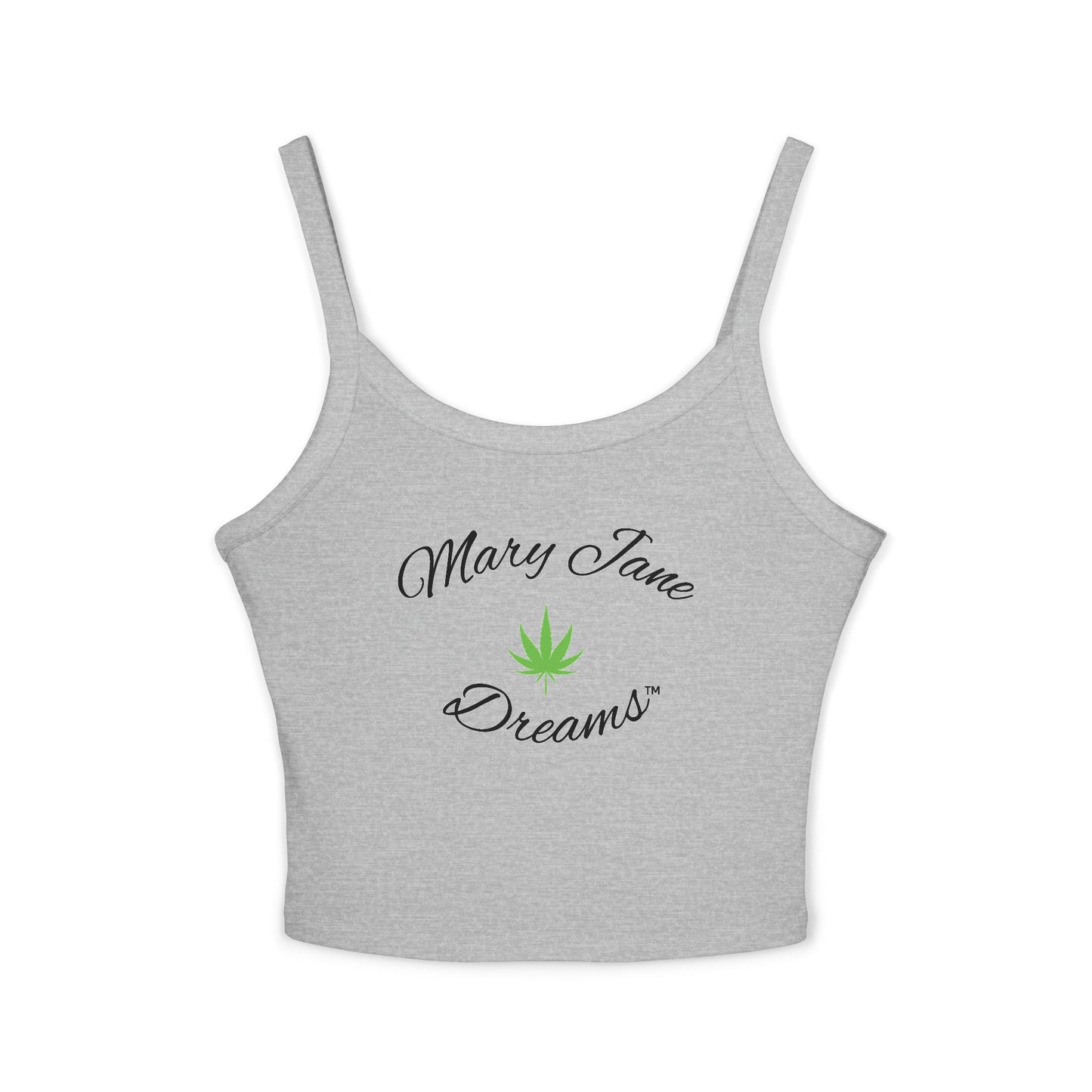 Mary Jane Dreams Tank Top Simple Leaf — Women's Spaghetti Strap Crop